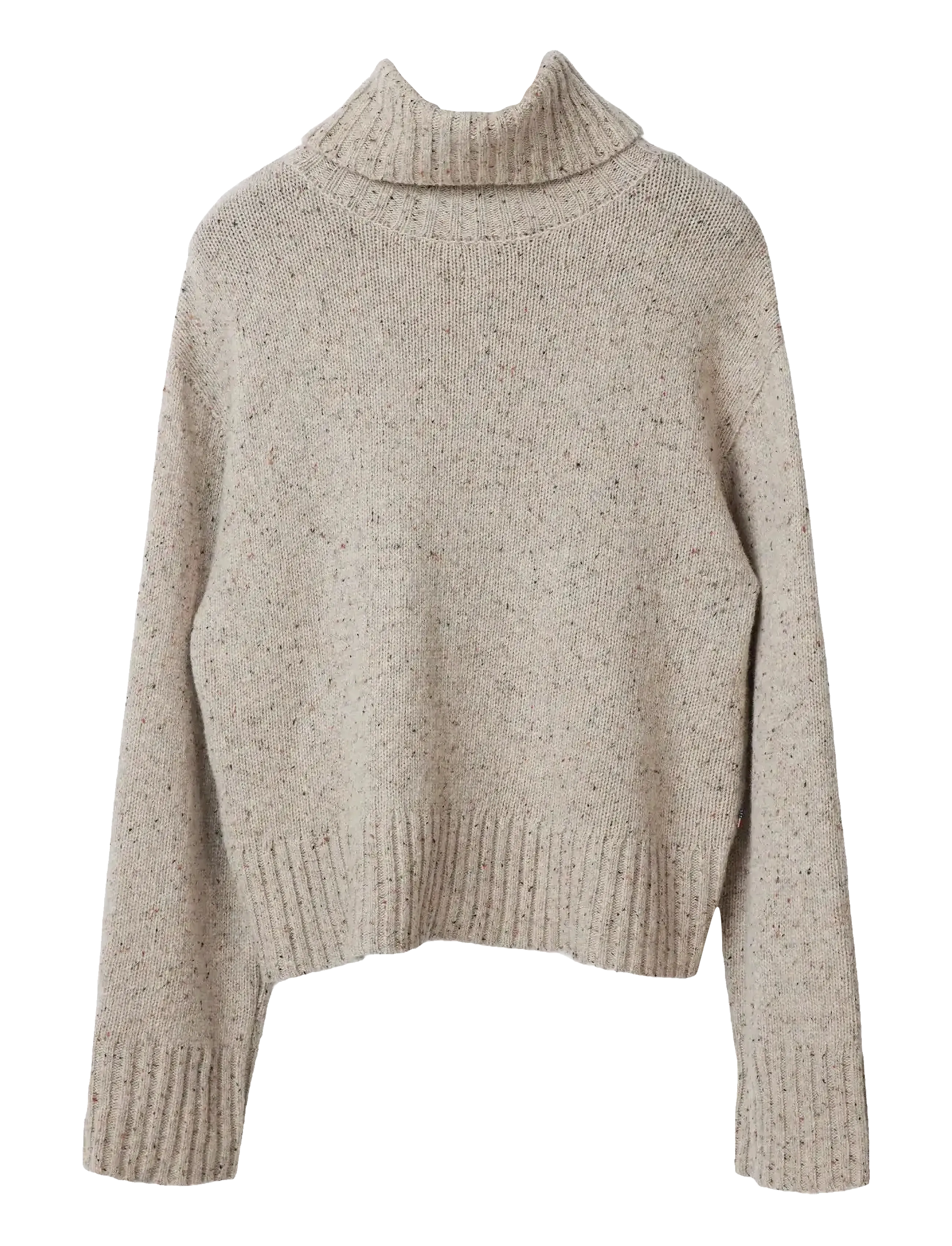 Lexington Clothing - Wool Blend Roll Neck Knitted Sweater - rollkragenpullover - beige melange - 2