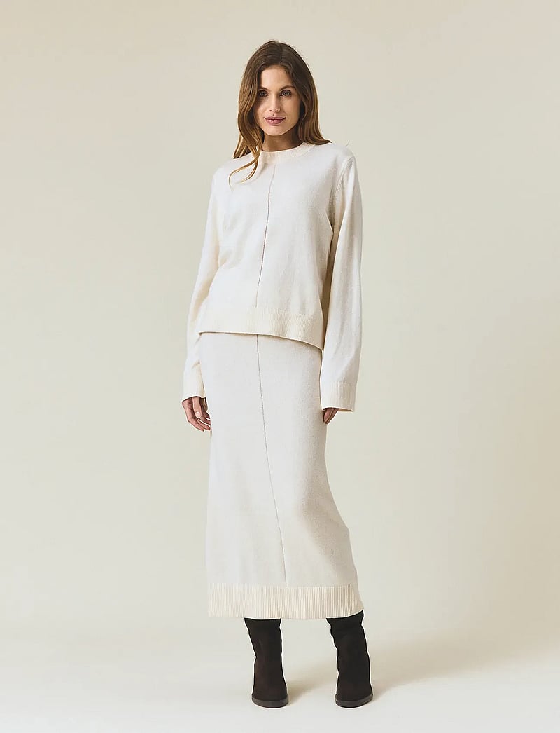 Lexington Clothing - Soft Knitted Sweater - striktrøjer - offwhite melange - 0