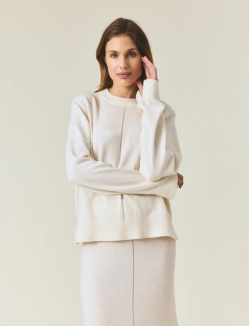 Lexington Clothing - Soft Knitted Sweater - striktrøjer - offwhite melange - 3