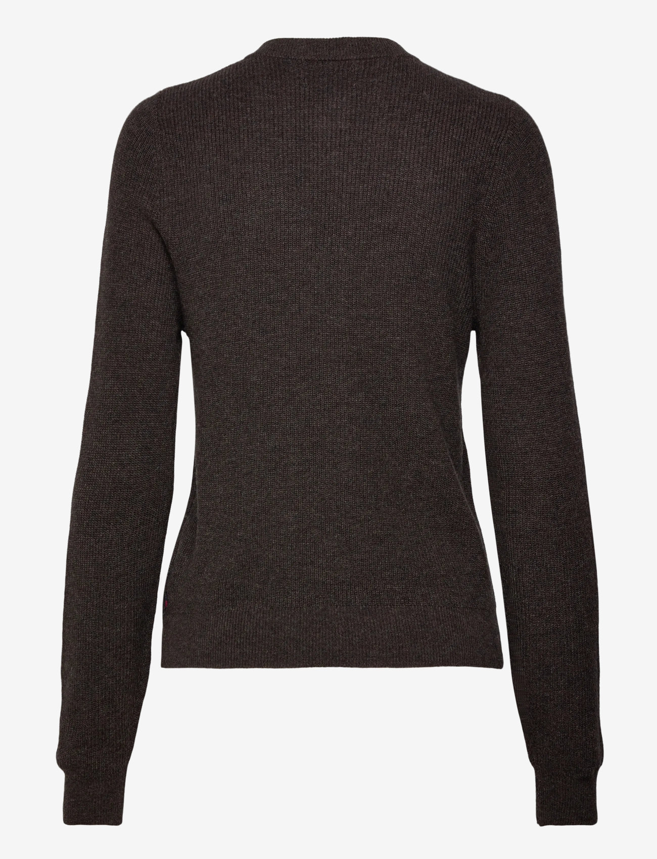 Lexington Clothing - Cashmere Blend Knitted Cardigan - koftor - dark brown melange - 2