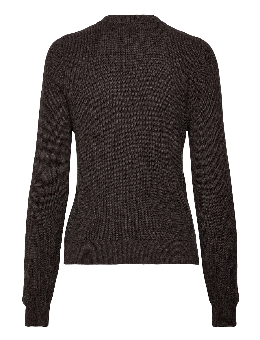 Lexington Clothing - Cashmere Blend Knitted Cardigan - cardigans - dark brown melange - 2