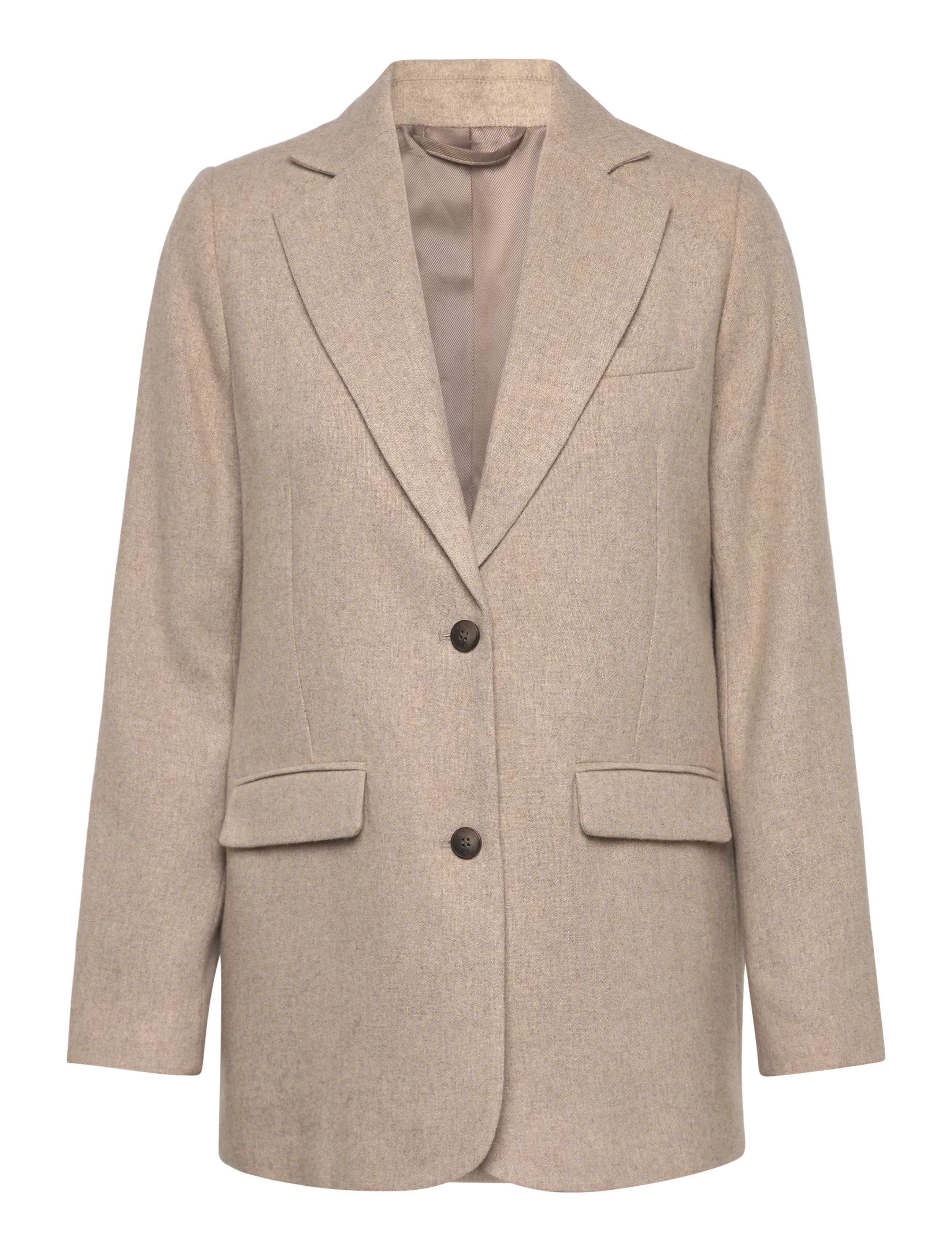 LEXINGTON CLOTHING Klassisch Straight Fit Wolle Blend Blazer Beige - L - Damen