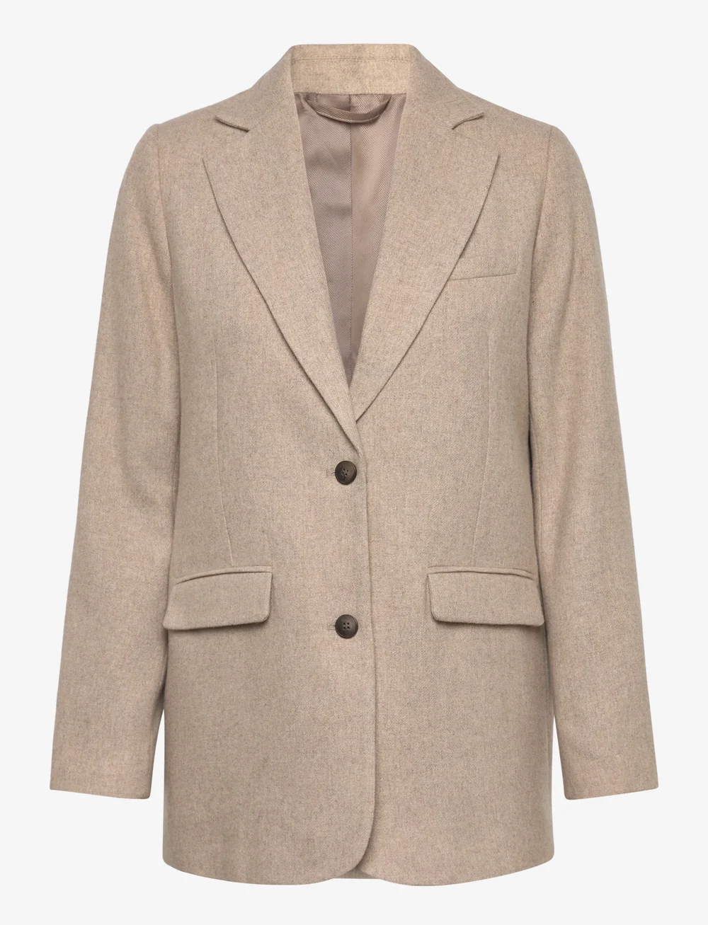 Lexington Clothing - Classic Straight Fit Wool Blend Blazer - einreihige blazer - beige melange - 1