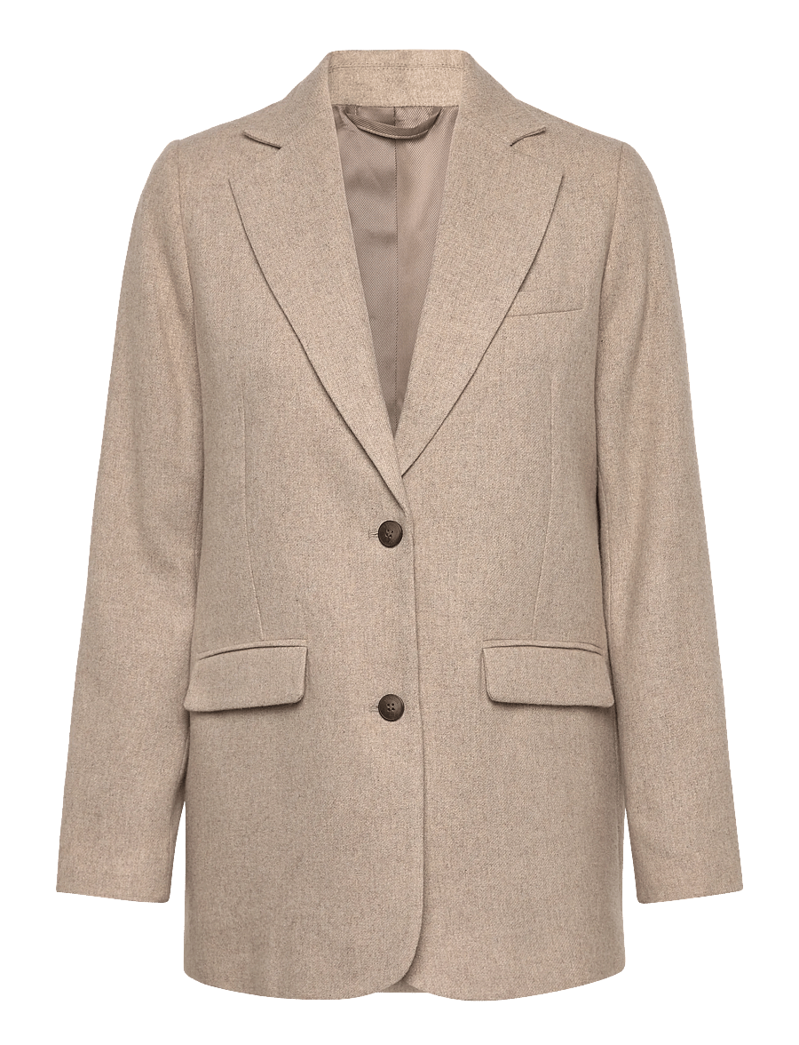 Lexington Clothing - Classic Straight Fit Wool Blend Blazer - einreihige blazer - beige melange - 1