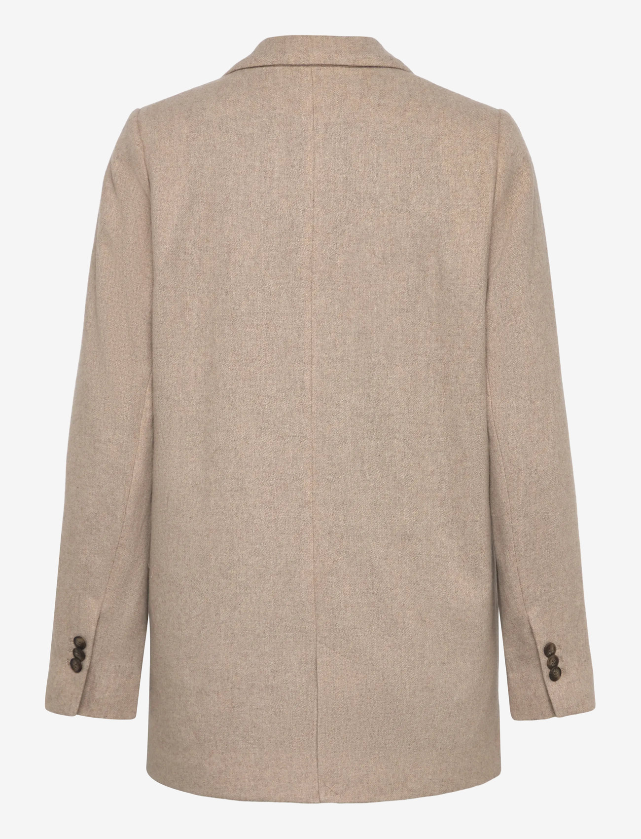 Lexington Clothing - Classic Straight Fit Wool Blend Blazer - enkeltradede blazere - beige melange - 2