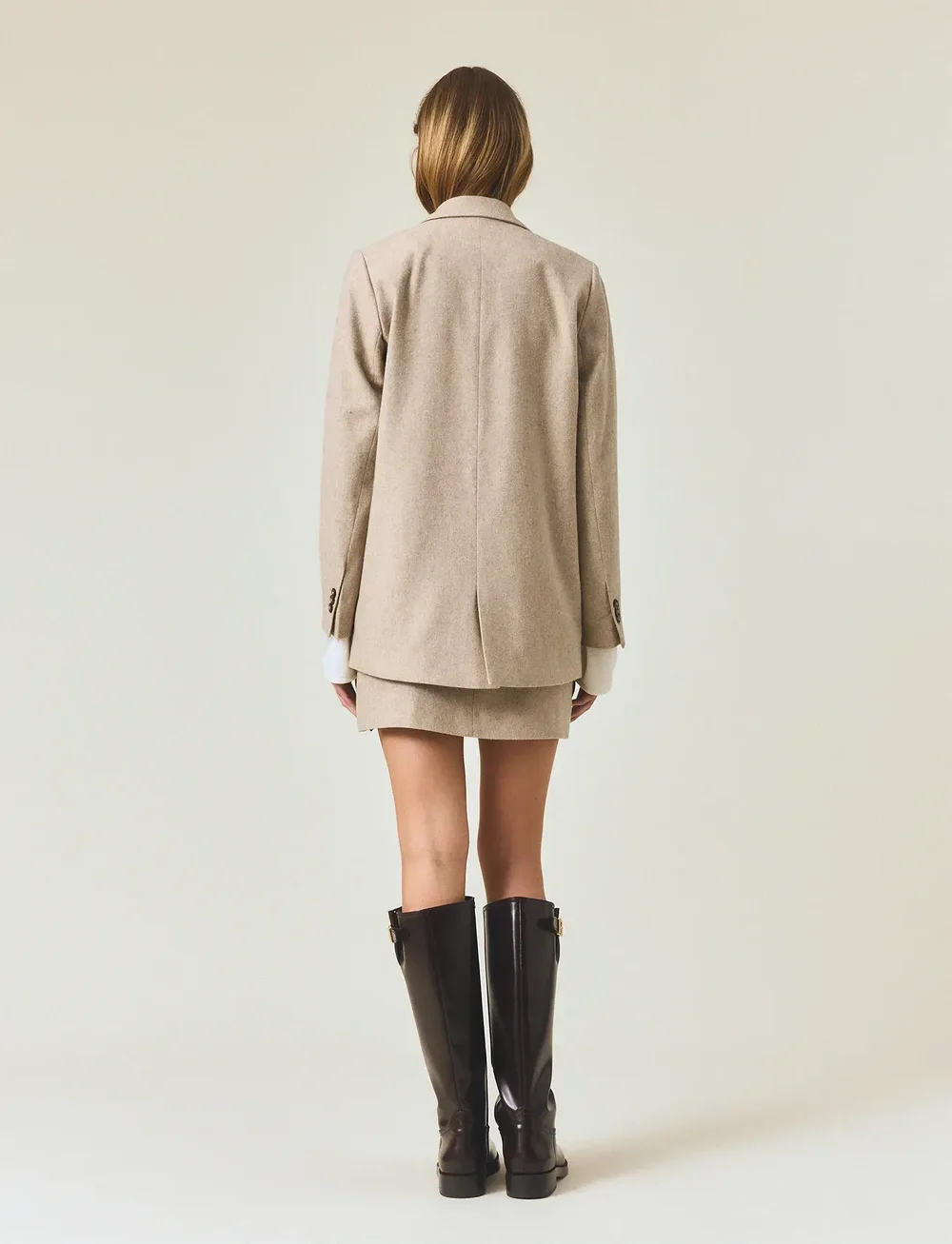 Lexington Clothing - Classic Straight Fit Wool Blend Blazer - einreihige blazer - beige melange - 3