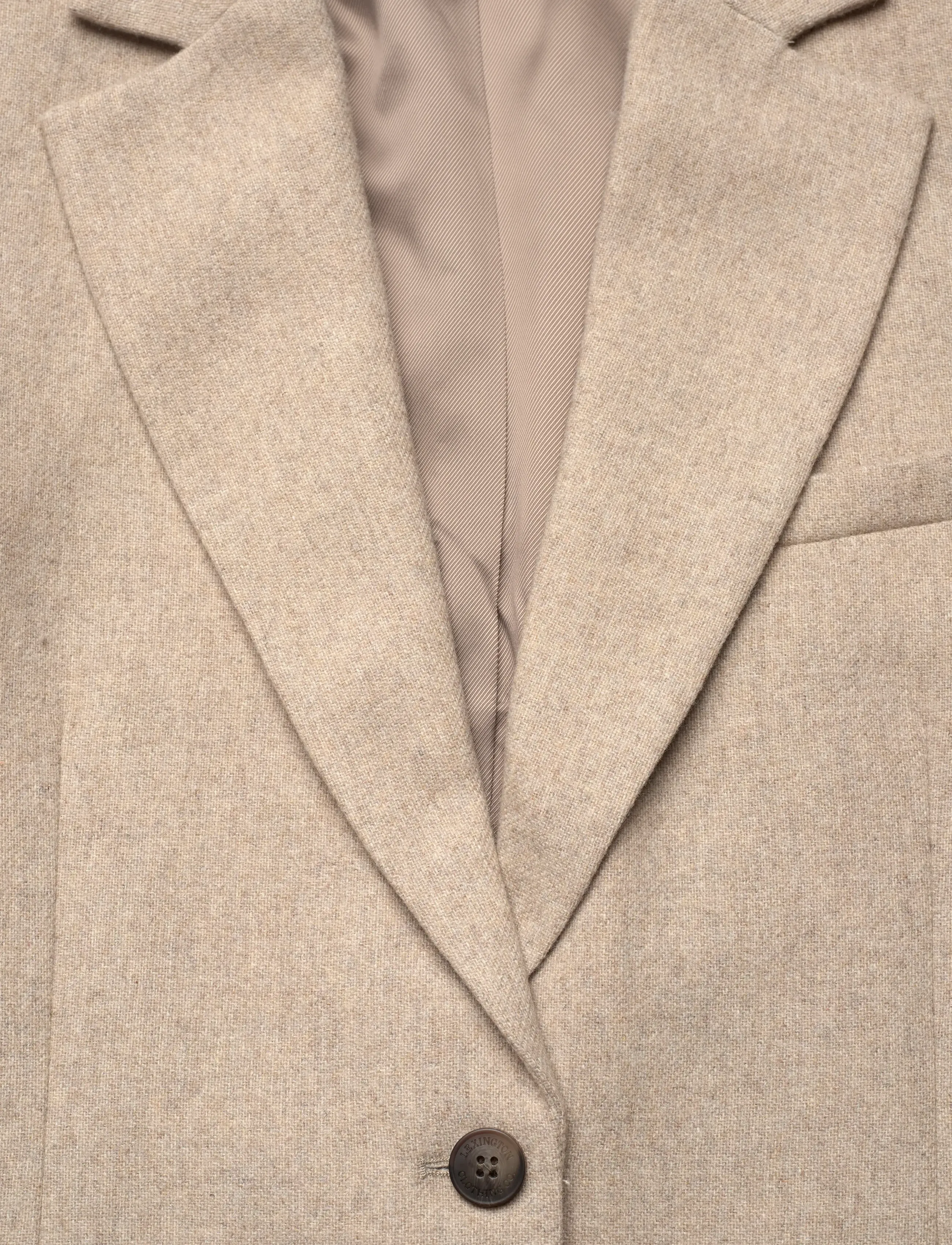 Lexington Clothing - Classic Straight Fit Wool Blend Blazer - einreihige blazer - beige melange - 5