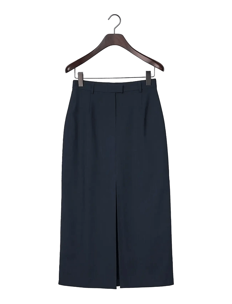 Lexington Clothing - Pinstripe Midi Skirt - midi kjolar - dark blue/brown stripe - 1