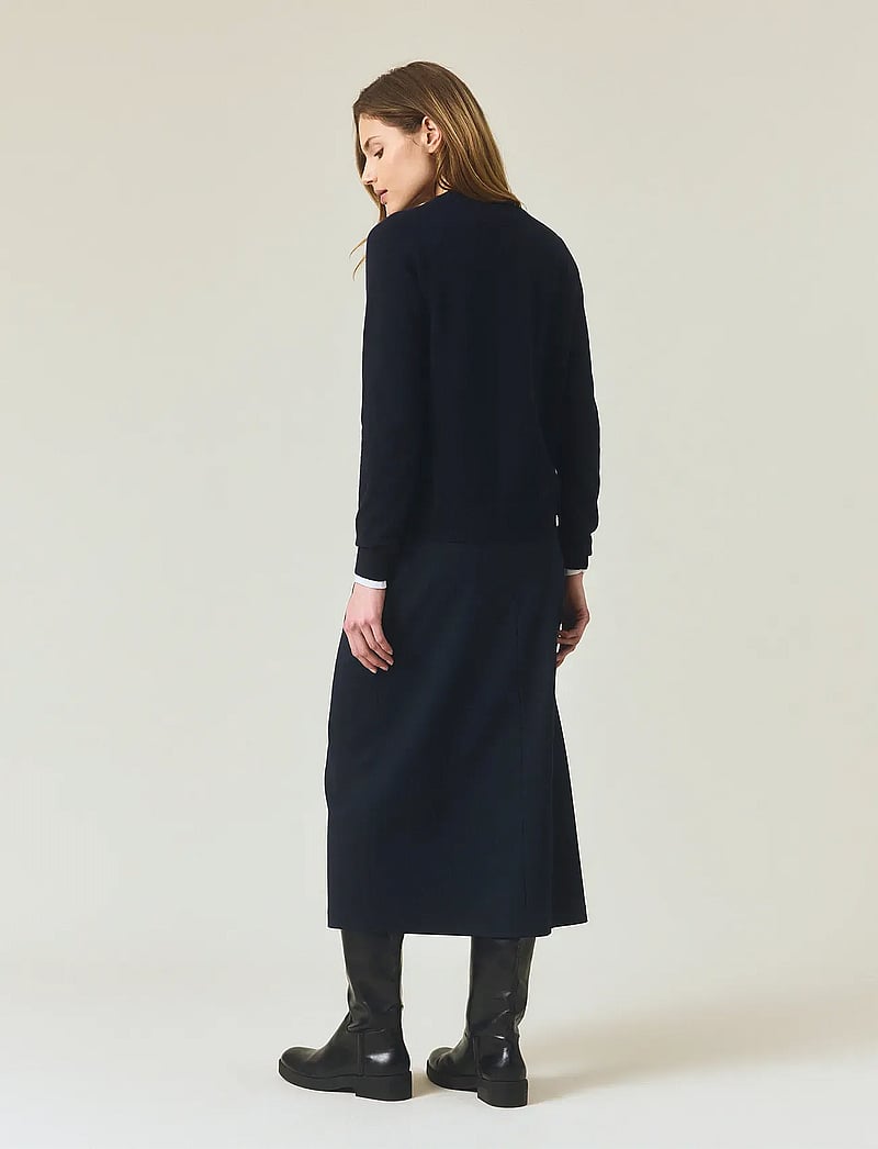 Lexington Clothing - Pinstripe Midi Skirt - midi kjolar - dark blue/brown stripe - 3