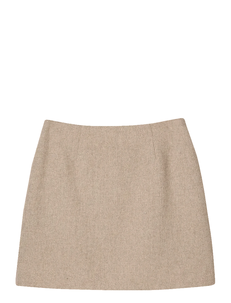 Lexington Clothing - Short Wool Blend Skirt - korta kjolar - beige melange - 1