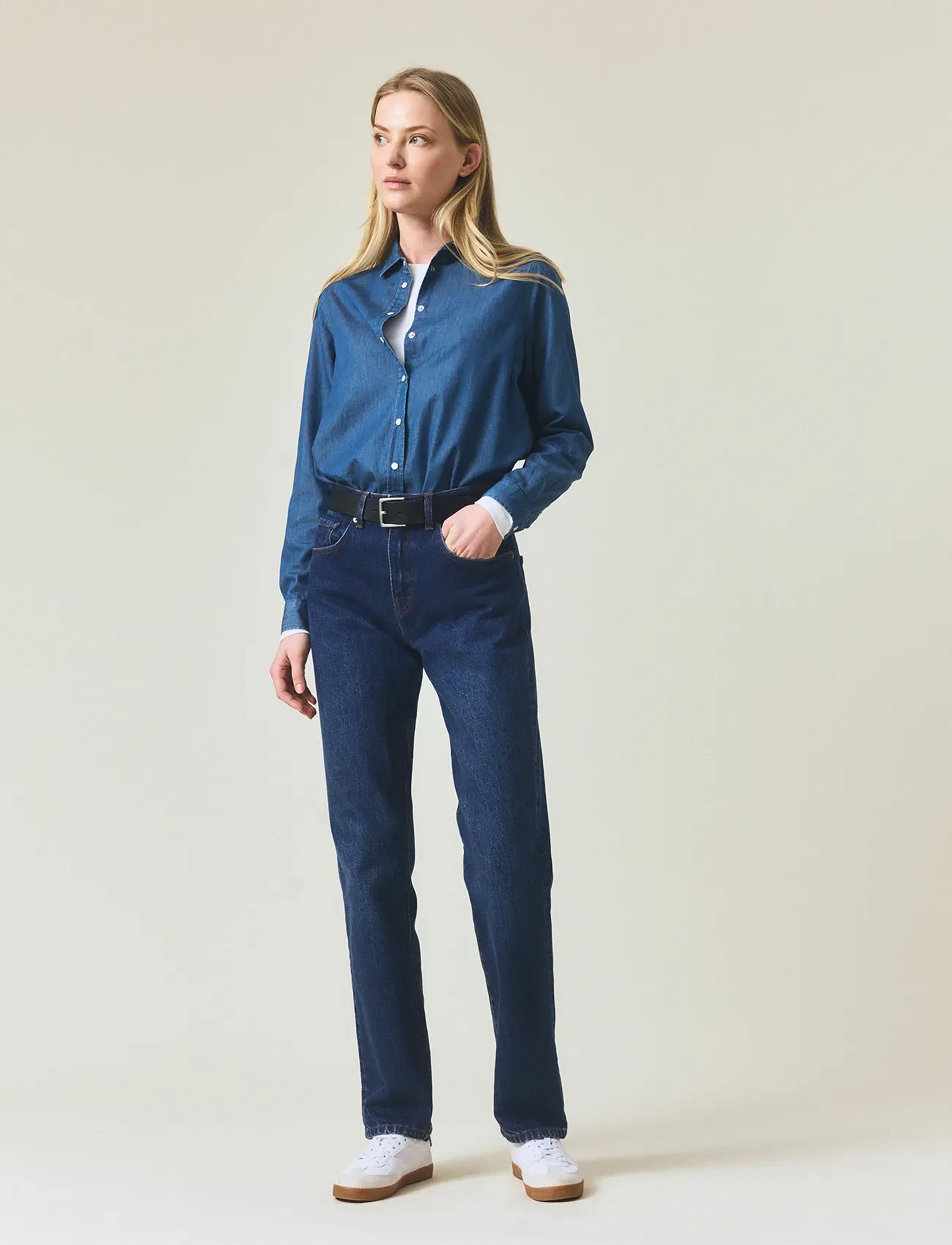 Lexington Clothing Classic Mid-Waist Straight-Leg Jeans - Jeans - DARK BLUE DENIM / blue