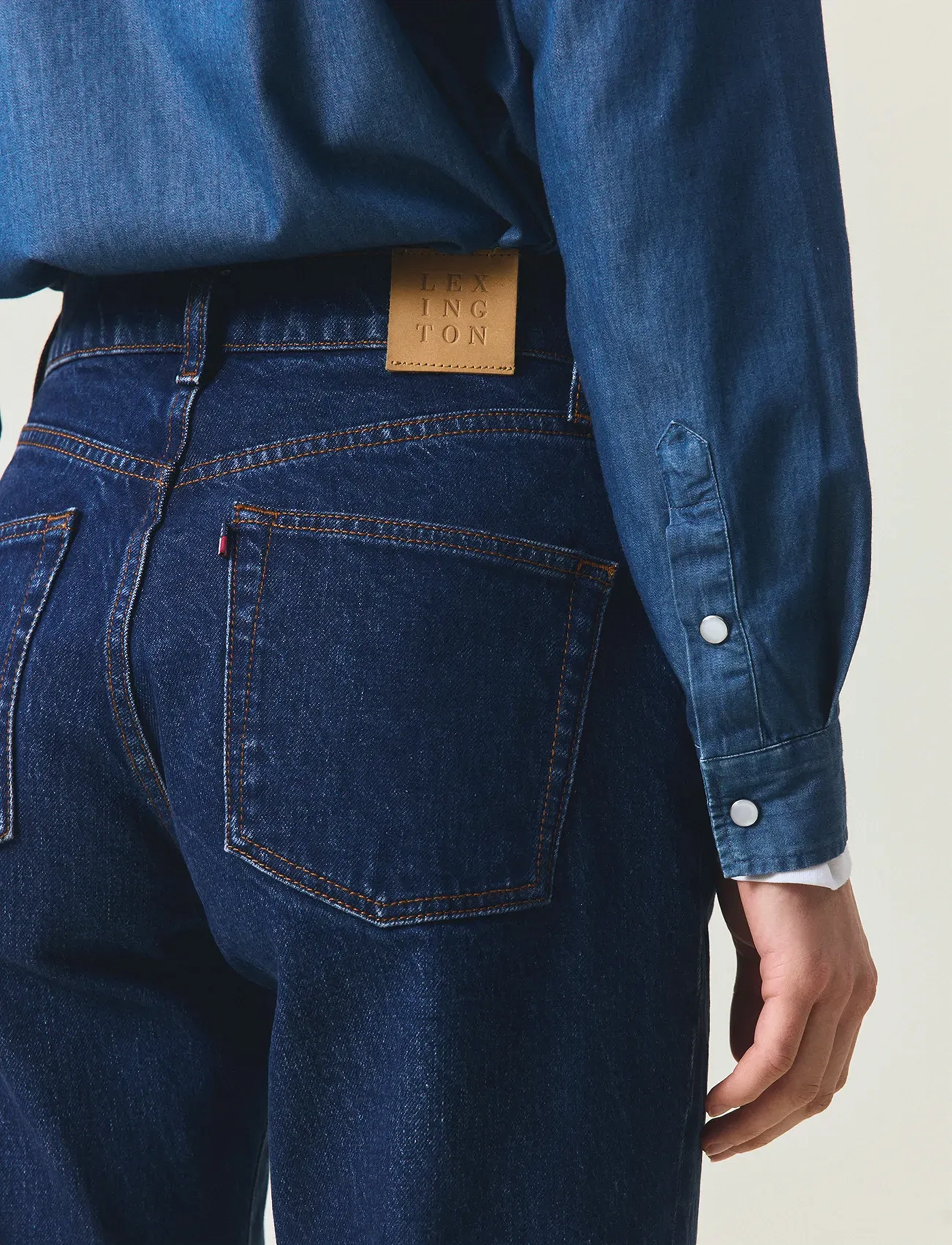 Lexington Clothing - Classic Mid-Waist Straight-Leg Jeans - jeans droites - dark blue denim - 4