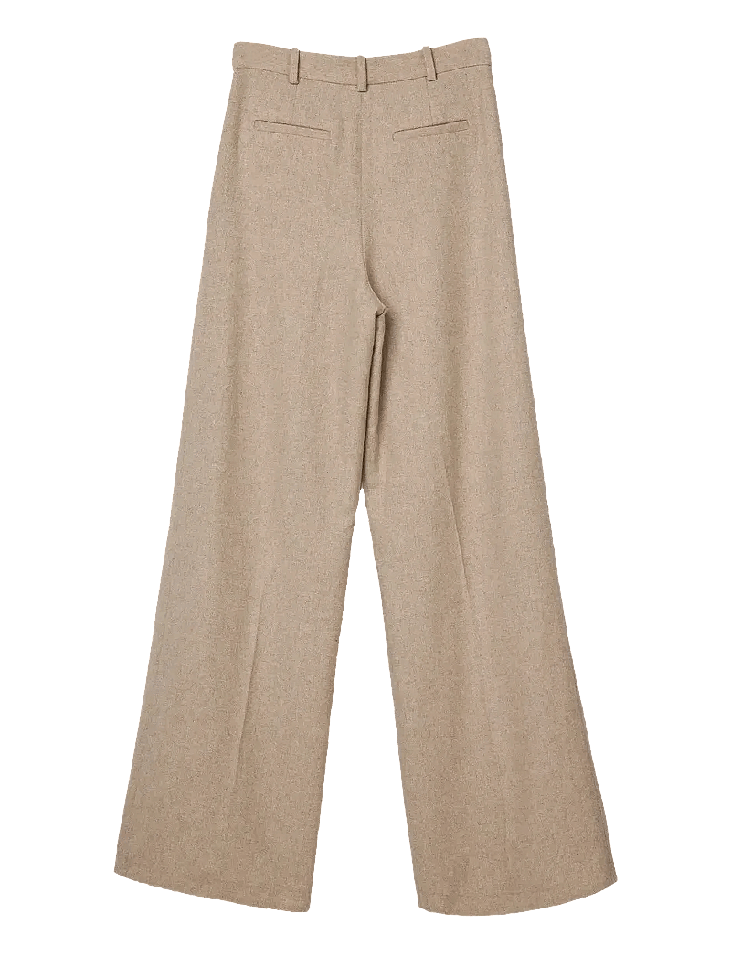 Lexington Clothing - Tailored Wool Blend Wide Pants - habitbukser - beige melange - 2
