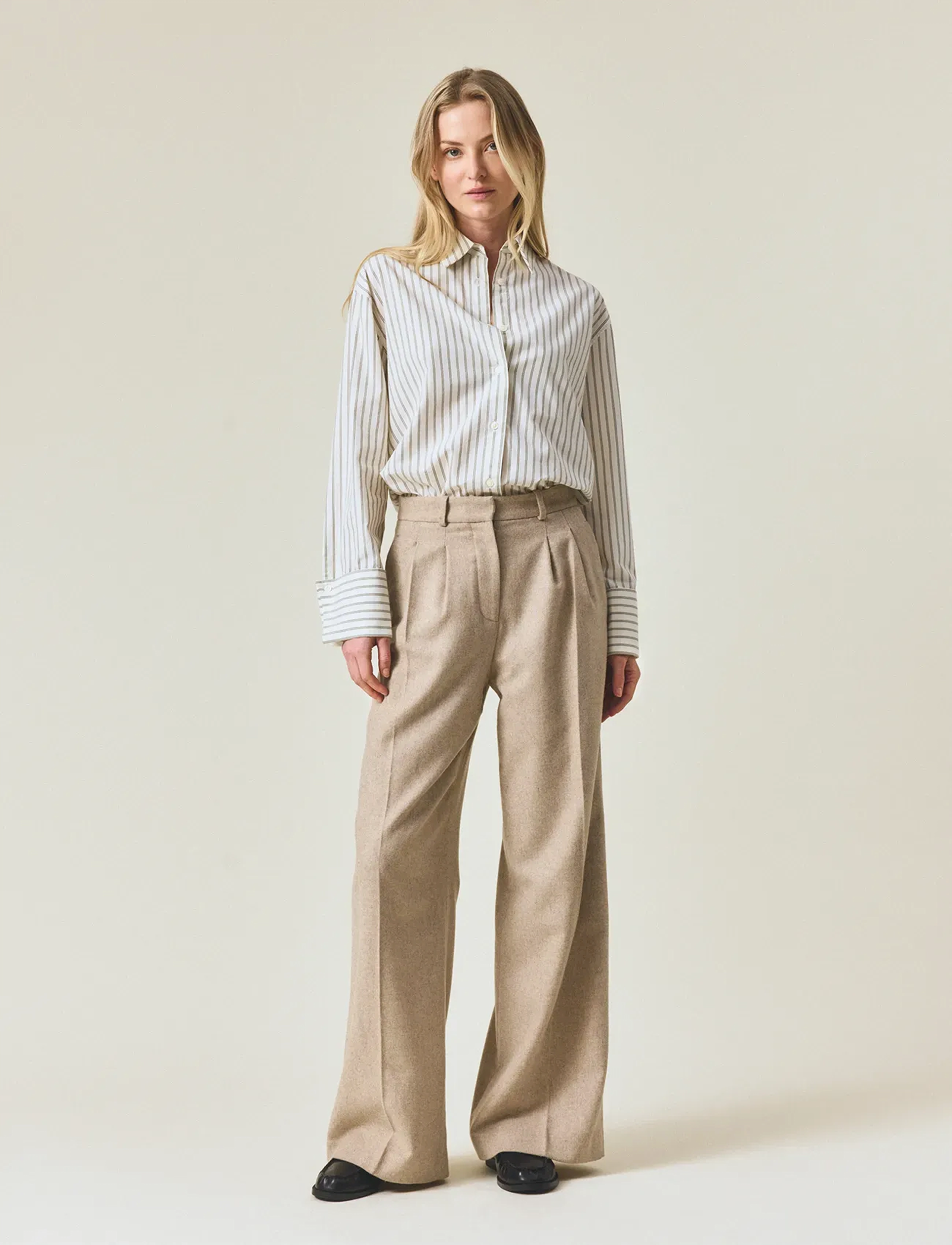 Lexington Clothing Tailored Wool Blend Wide Pants, M, Trousers - Chinos, Frauen