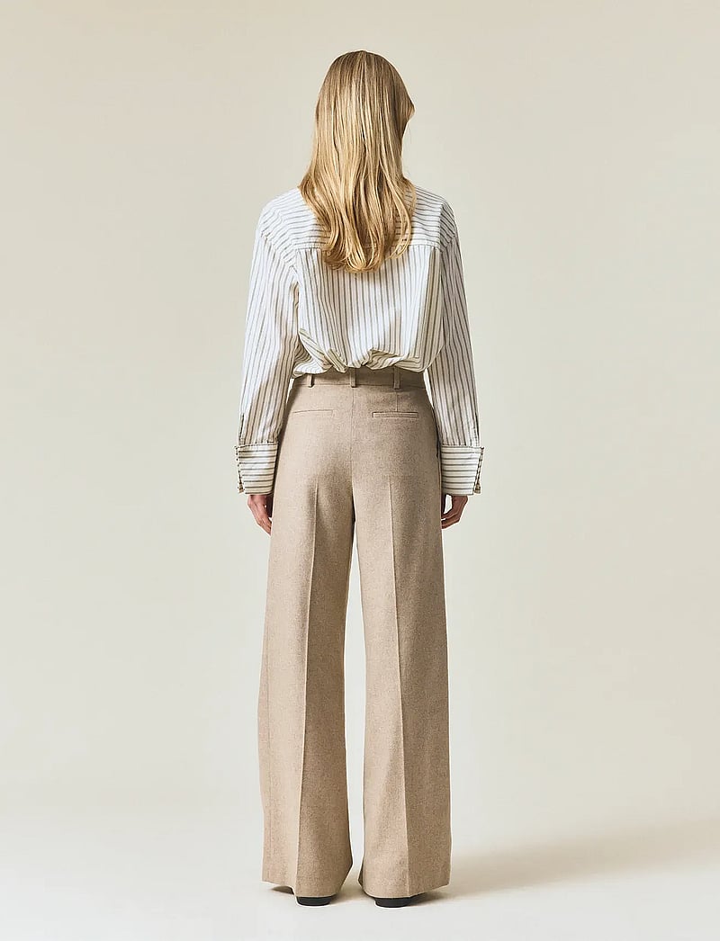 Lexington Clothing - Tailored Wool Blend Wide Pants - habitbukser - beige melange - 3