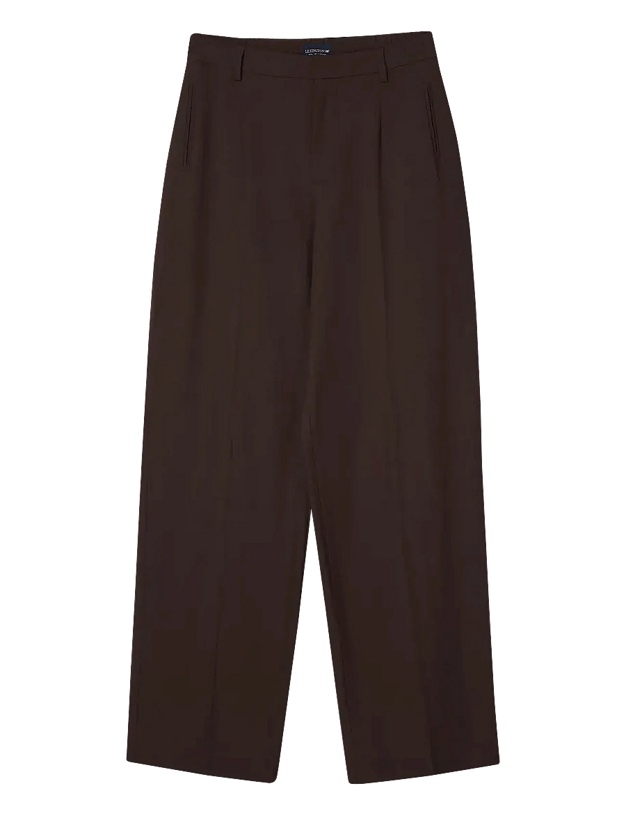 Lexington Clothing - Classic Tailored Wide Pants - hosen mit weitem bein - dark brown - 1