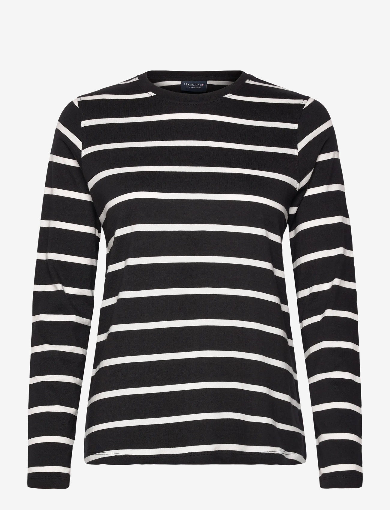 Lexington Clothing - Long Sleeve Cotton Tee - langärmlige tops - black/white stripe - 1