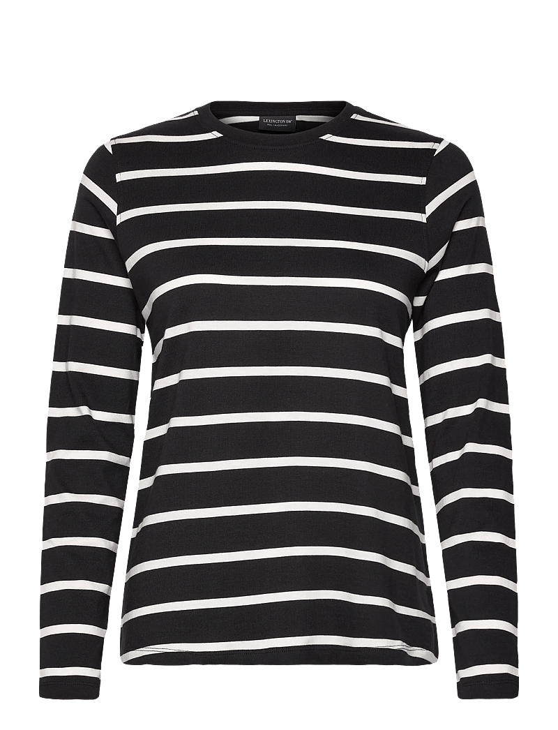 Lexington Clothing - Long Sleeve Cotton Tee - langärmlige tops - black/white stripe - 1