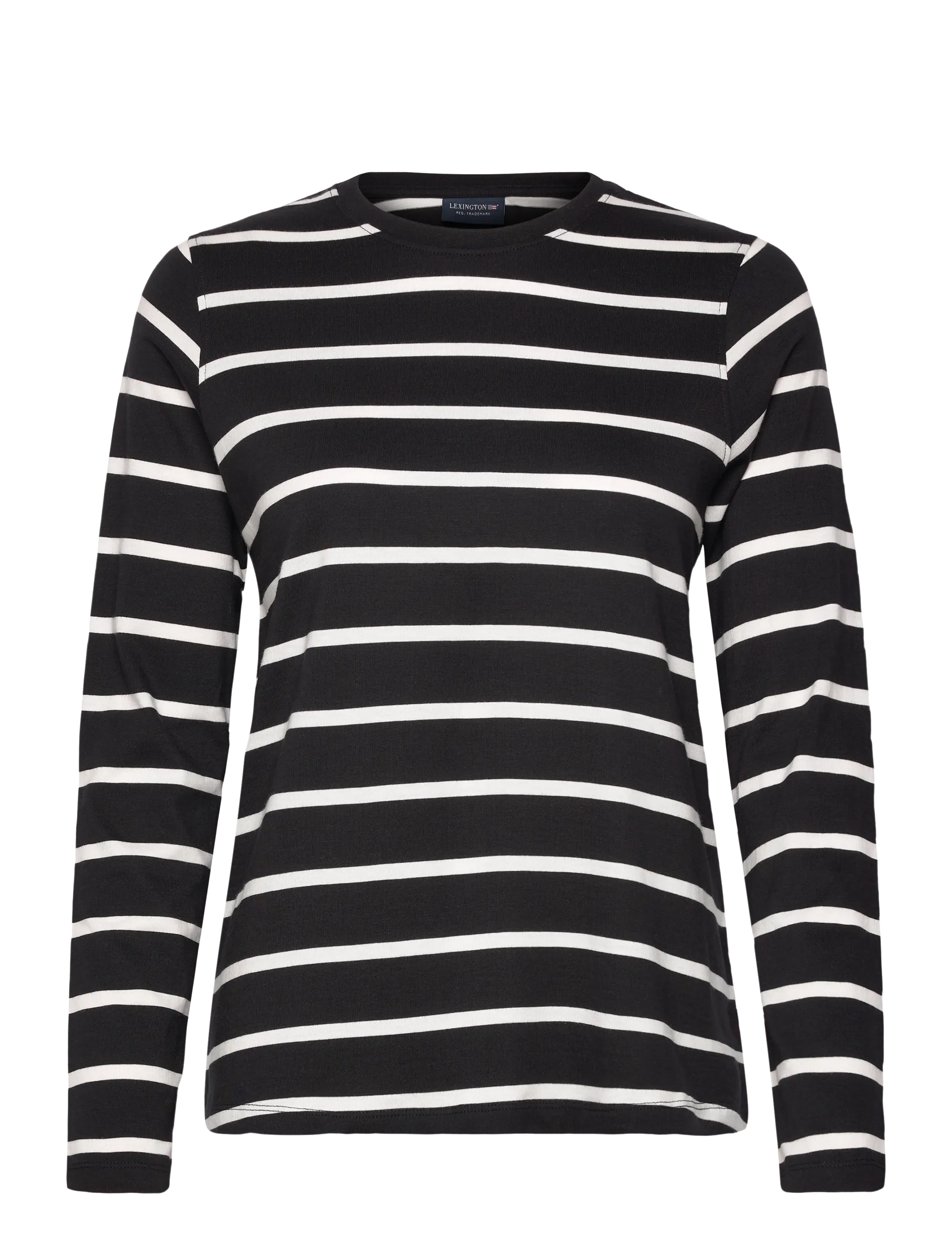 Lexington Clothing Long Sleeve Cotton Tee - Hverdags stil - BLACK/WHITE STRIPE / black