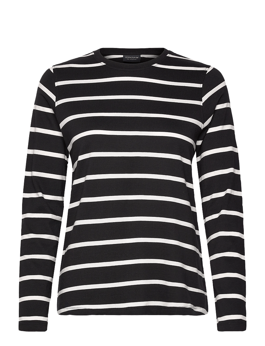 Lexington Clothing - Long Sleeve Cotton Tee - black/white stripe - 1