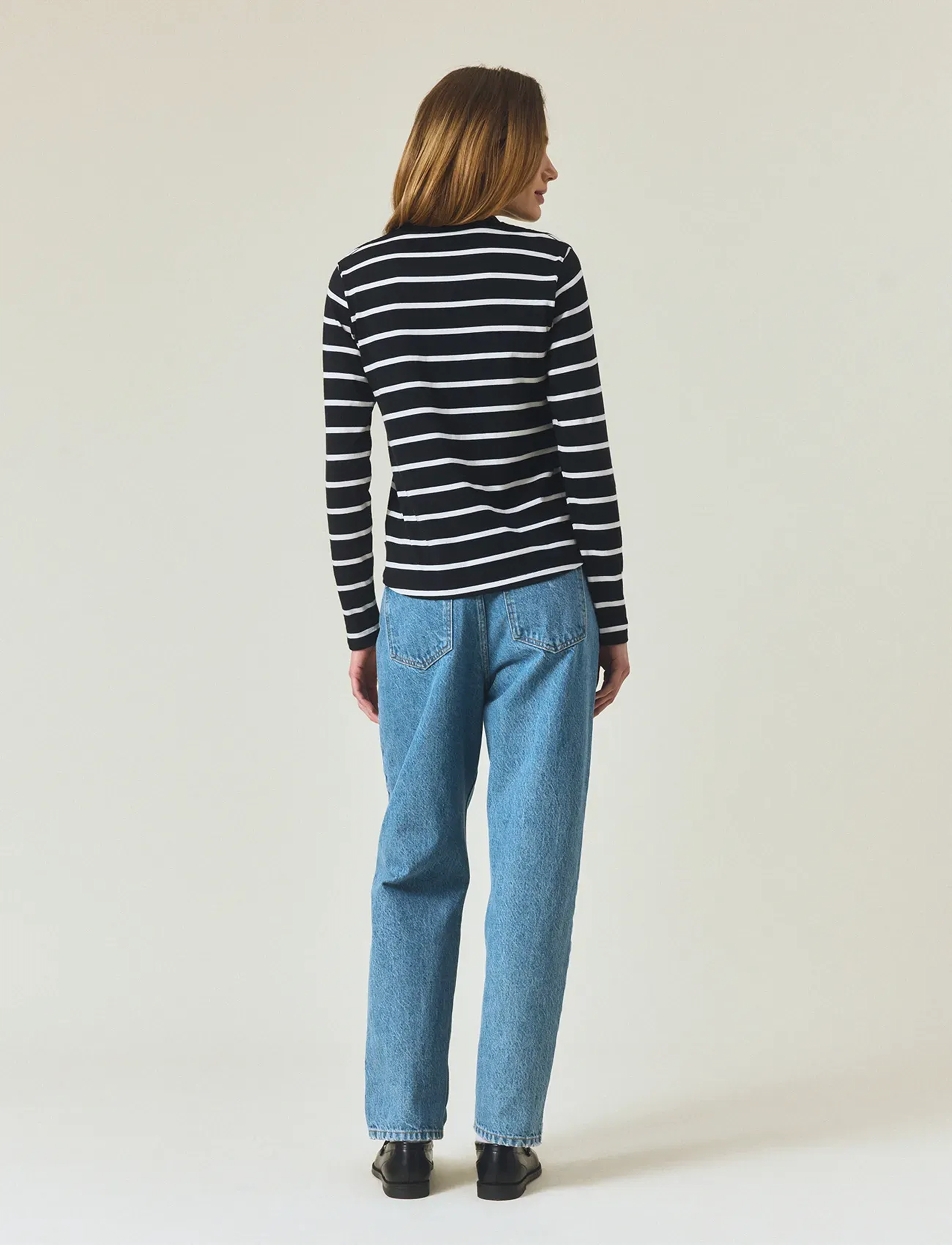 Lexington Clothing - Long Sleeve Cotton Tee - black/white stripe - 3