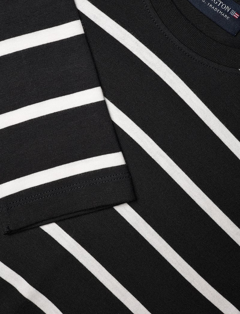 Lexington Clothing - Long Sleeve Cotton Tee - langärmlige tops - black/white stripe - 5