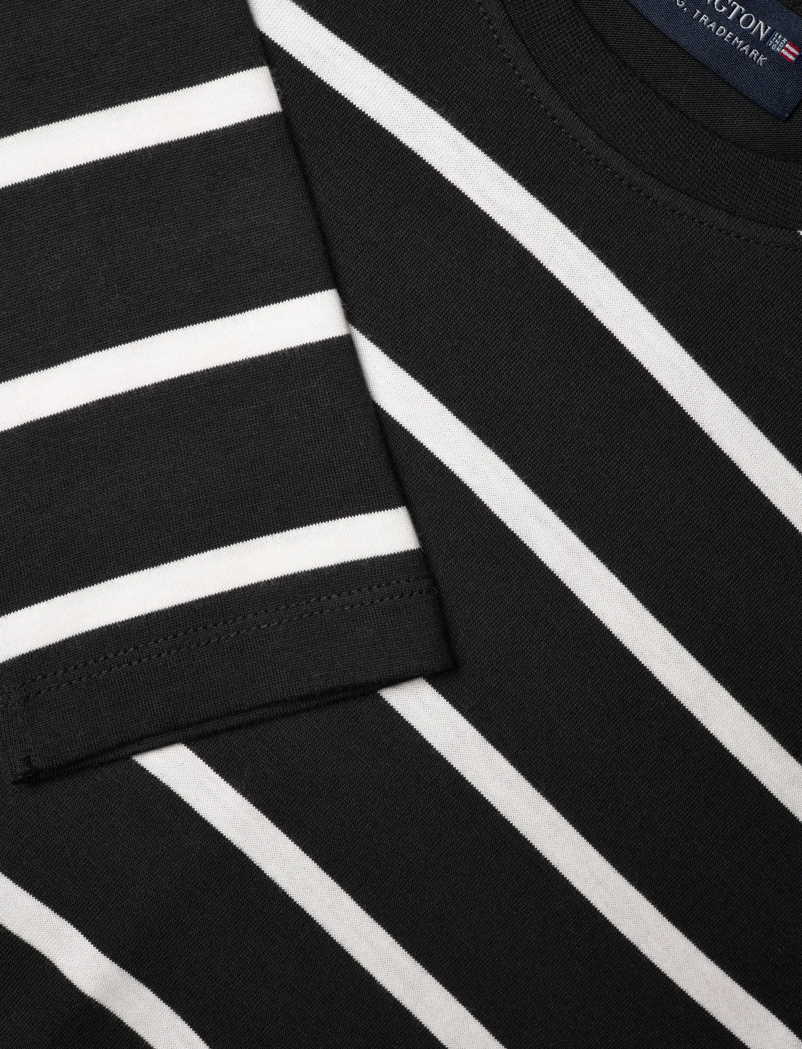 Lexington Clothing - Long Sleeve Cotton Tee - black/white stripe - 5