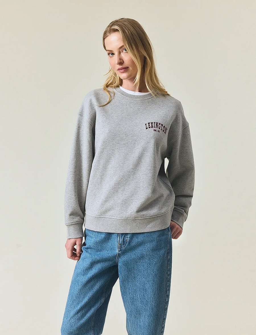 Lexington Clothing - Logo Sweatshirt - sweatshirts - gray melange - 4