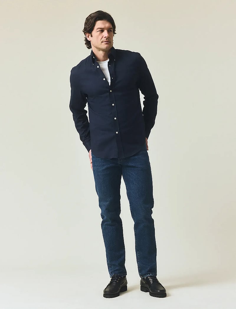 Lexington Clothing - Casual Solid Flannel B.D Shirt - flanell-hemden - dark blue - 0