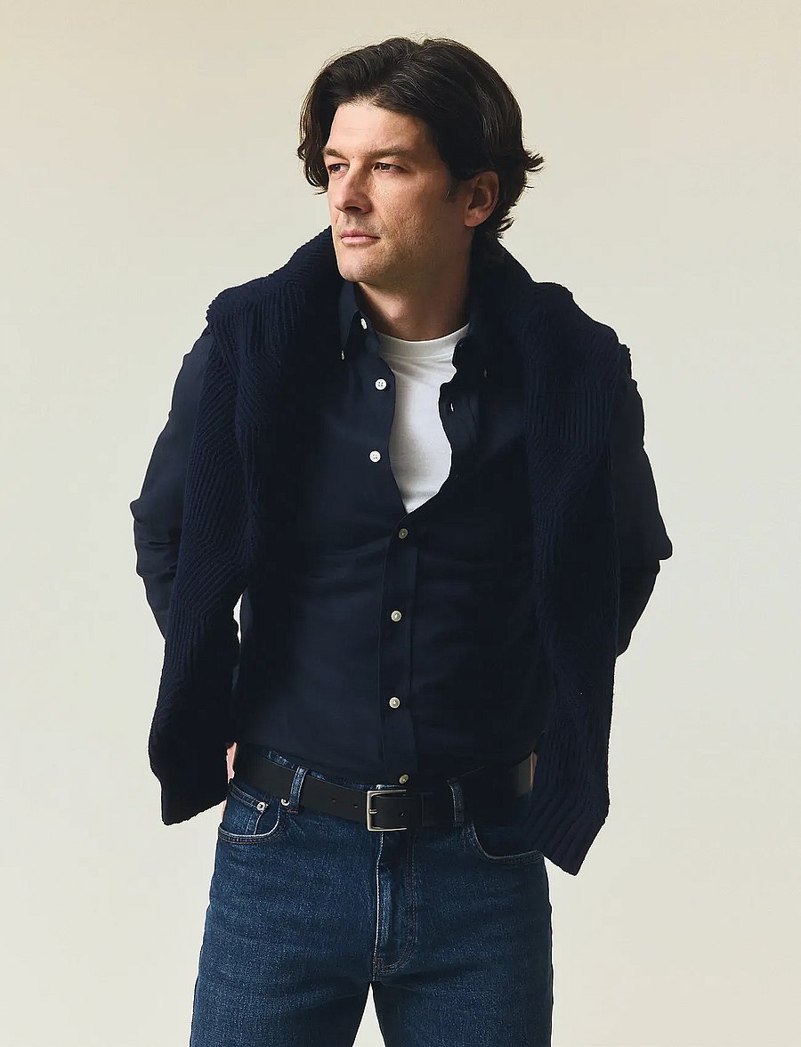 Lexington Clothing - Casual Solid Flannel B.D Shirt - koszule flanelowe - dark blue - 4
