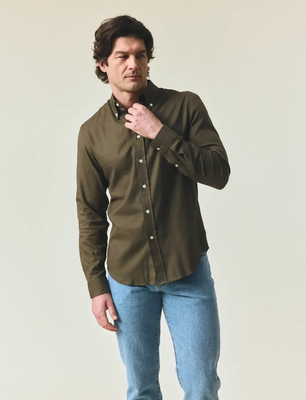 Lexington Clothing - Casual Solid Flannel B.D Shirt - flannel-skjorter - green - 2