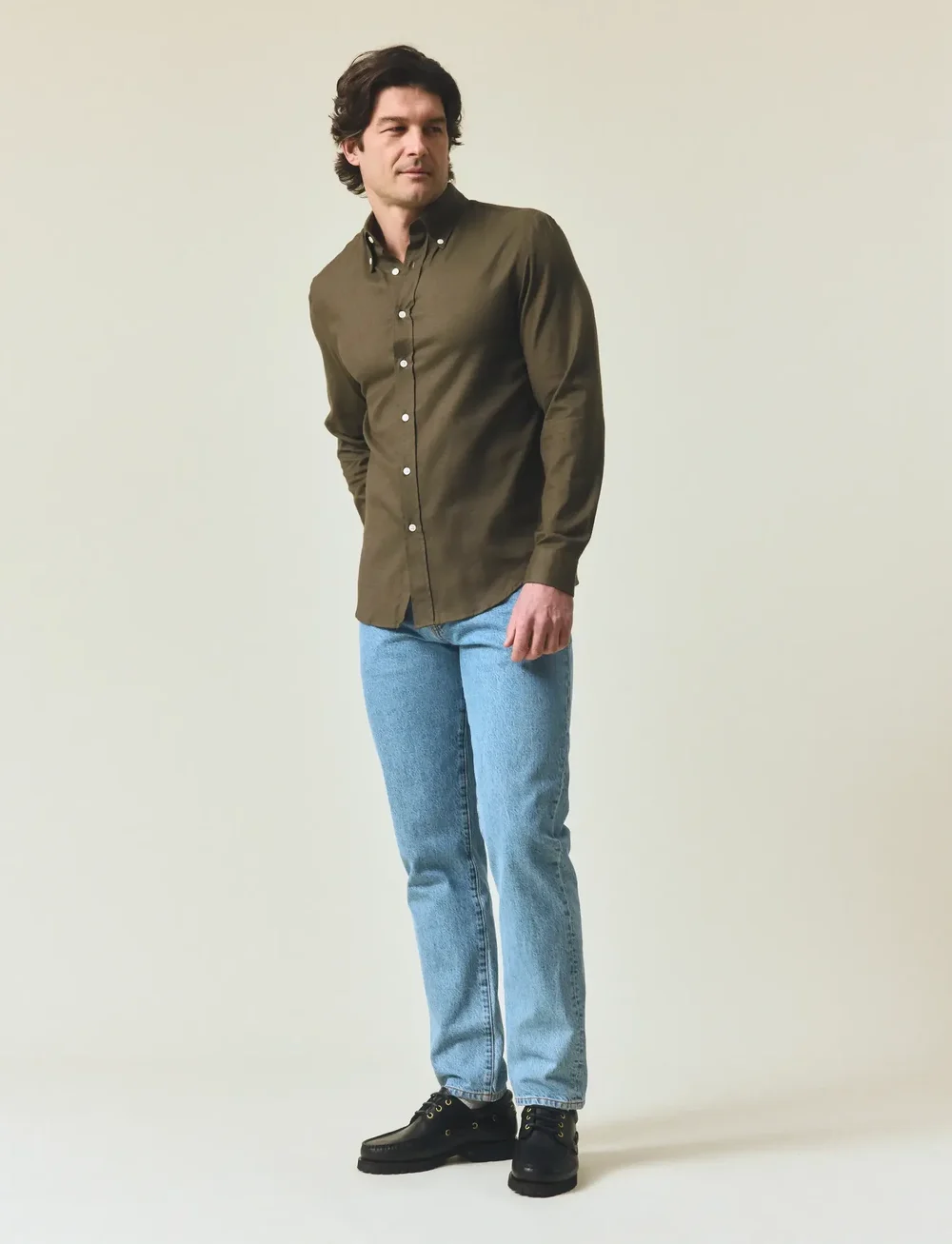Lexington Clothing - Casual Solid Flannel B.D Shirt - flannel-skjorter - green - 5
