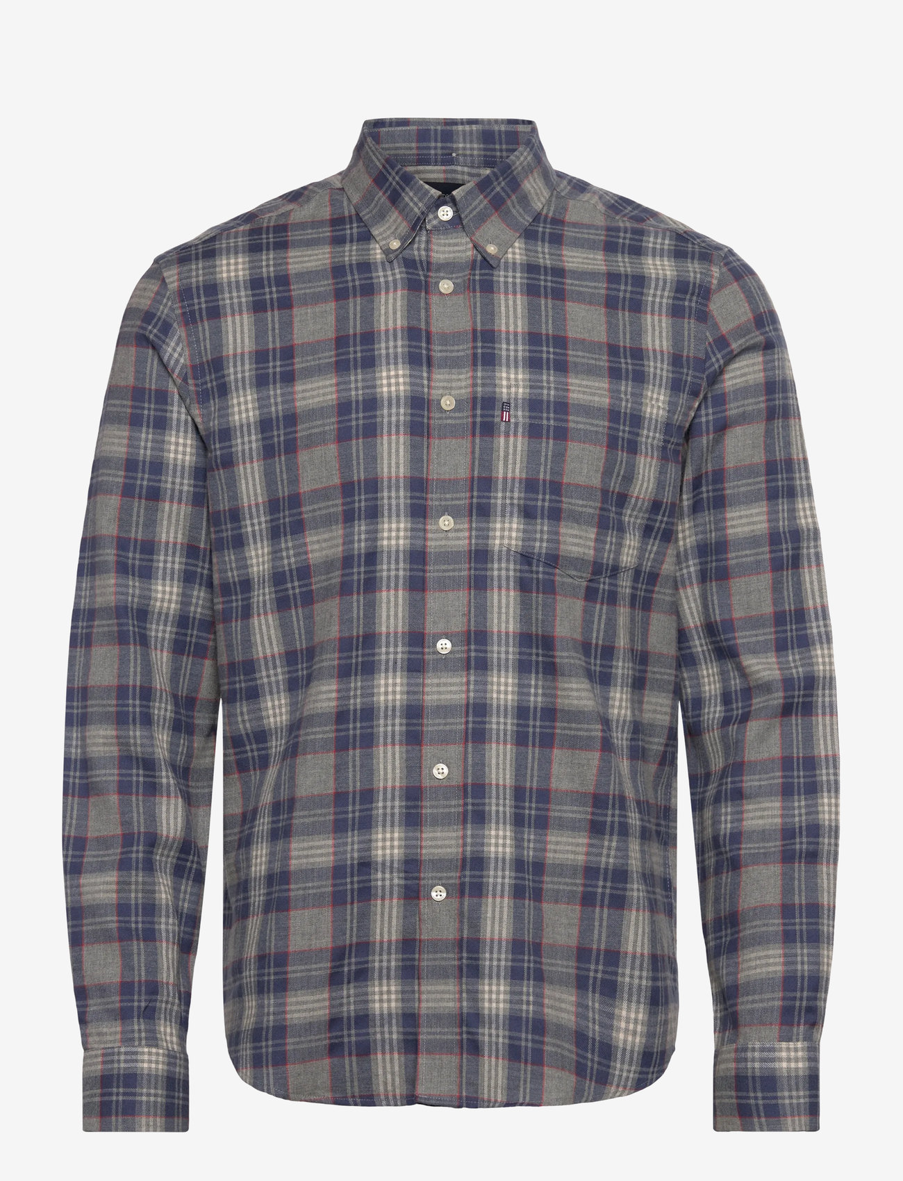 Lexington Clothing - Casual Checked Flannel B.D Shirt - flanellen overhemden - gray multi check - 1