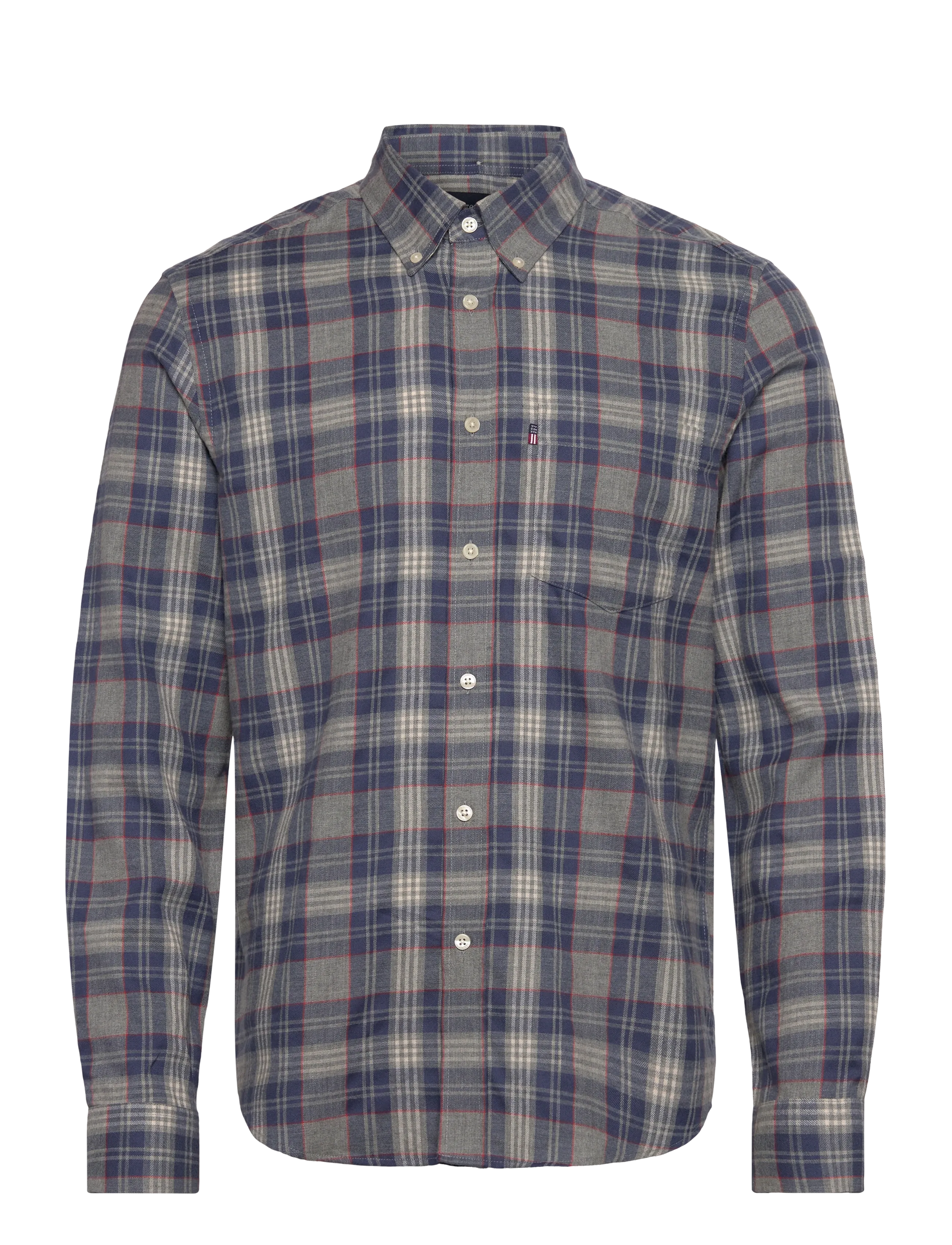 Lexington Clothing Casual Checked Flannel B.D Shirt - Lexington Clothing - GRAY MULTI CHECK / blue