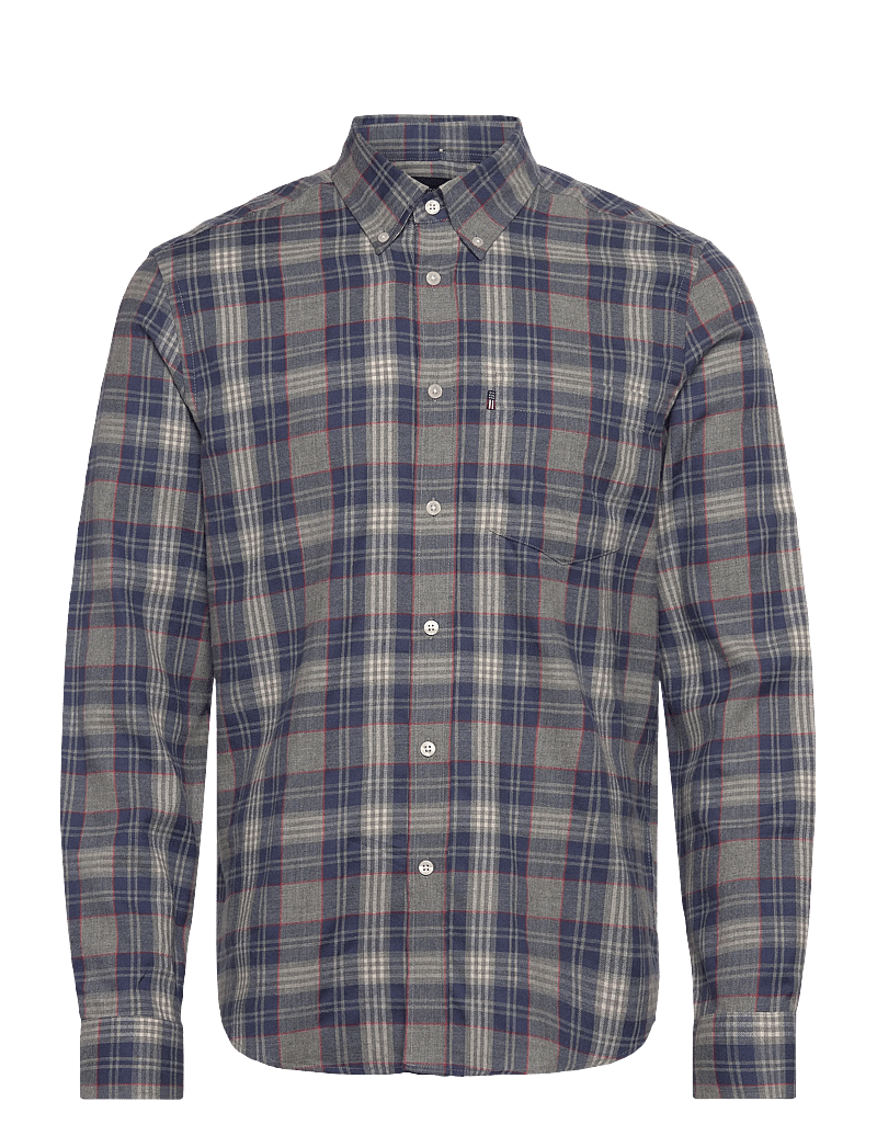Lexington Clothing - Casual Checked Flannel B.D Shirt - flanellen overhemden - gray multi check - 1