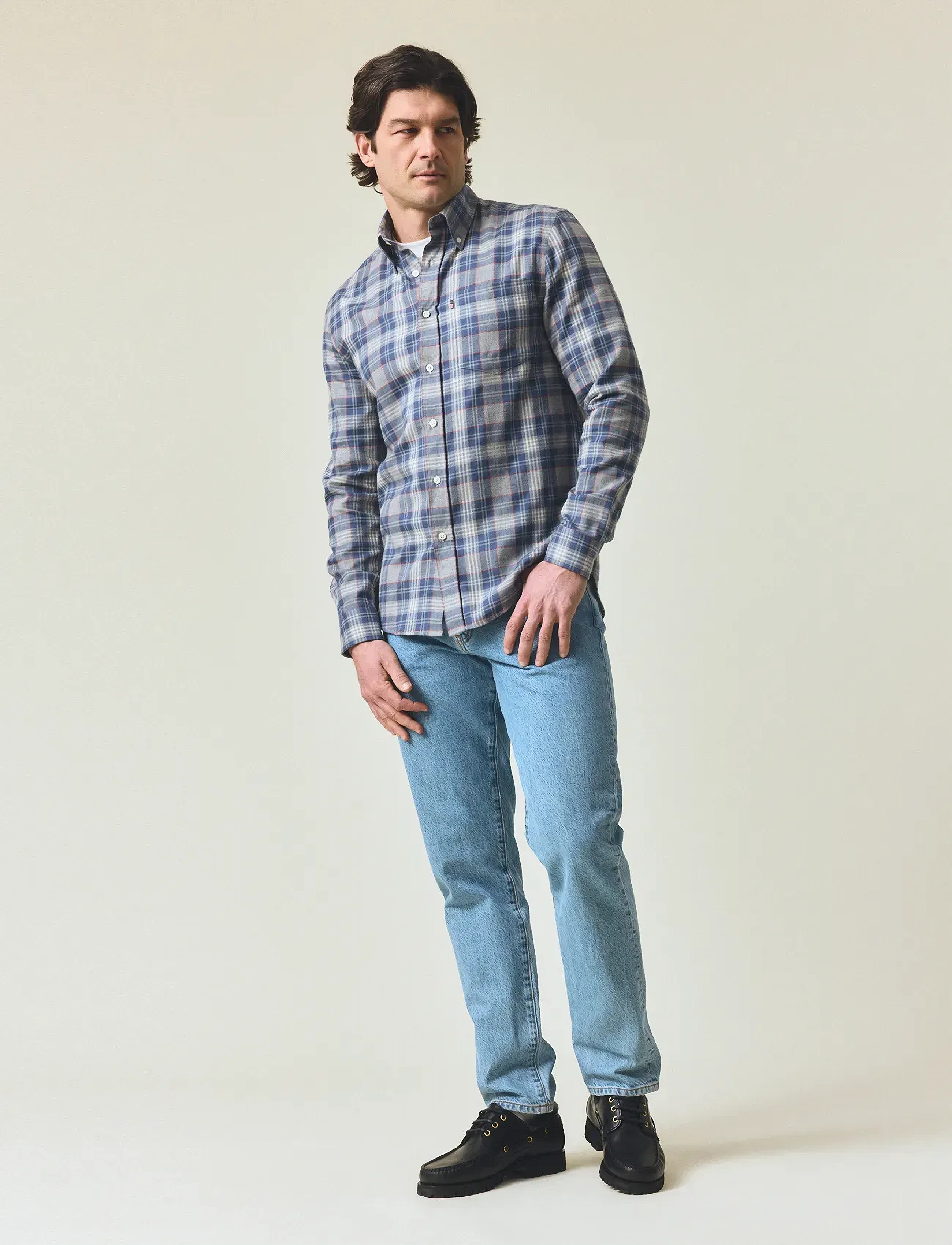 Lexington Clothing Casual Checked Flannel B.d Shirt, XL, Shirts, Blau - Männerswear