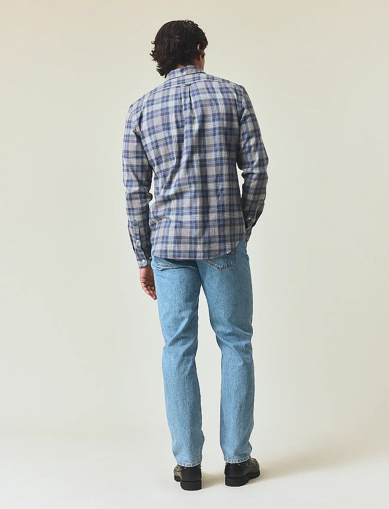 Lexington Clothing - Casual Checked Flannel B.D Shirt - flanellen overhemden - gray multi check - 3