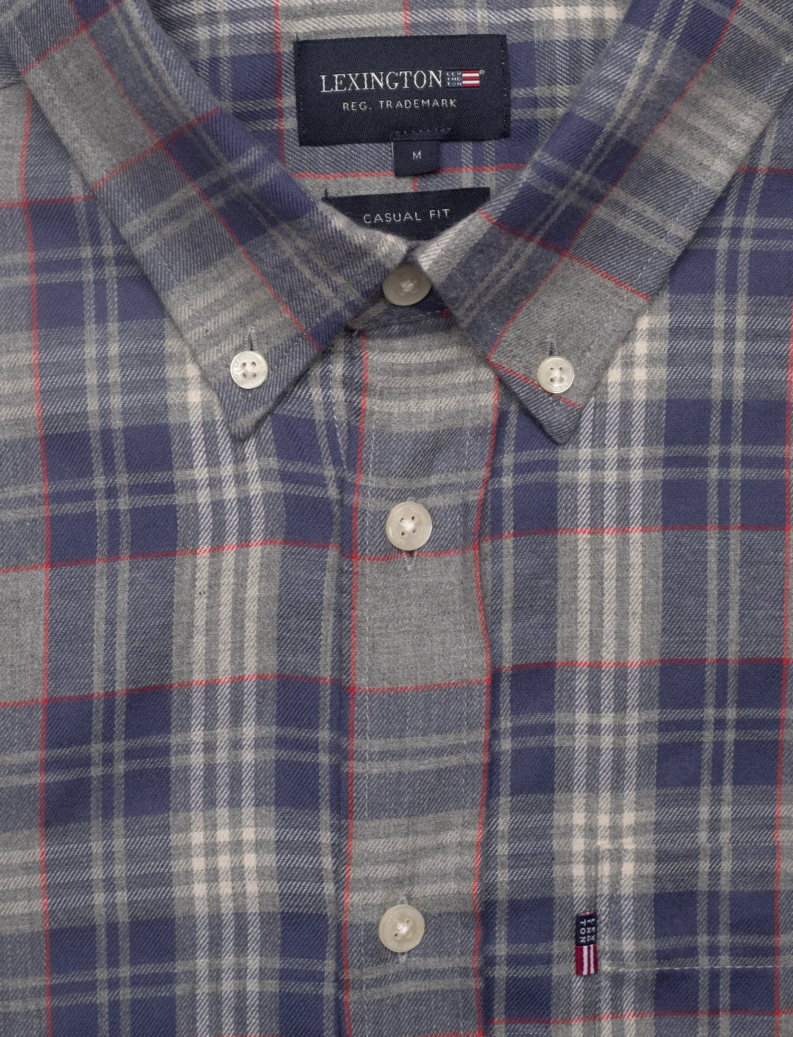 Lexington Clothing - Casual Checked Flannel B.D Shirt - flanellen overhemden - gray multi check - 5