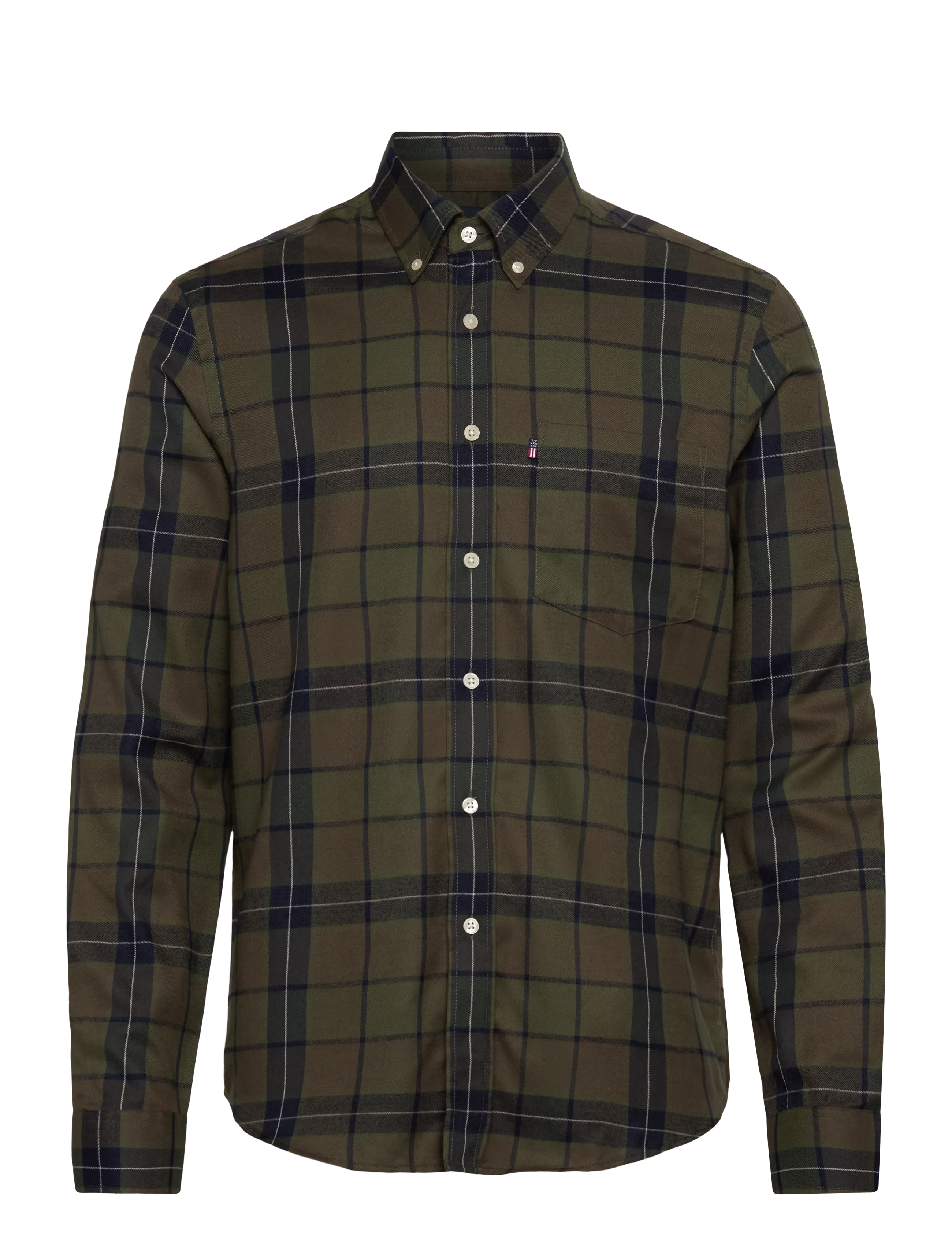 Lexington Clothing Casual Checked Flannel B.D Shirt - Lexington Clothing - GREEN MULTI CHECK / khaki/green