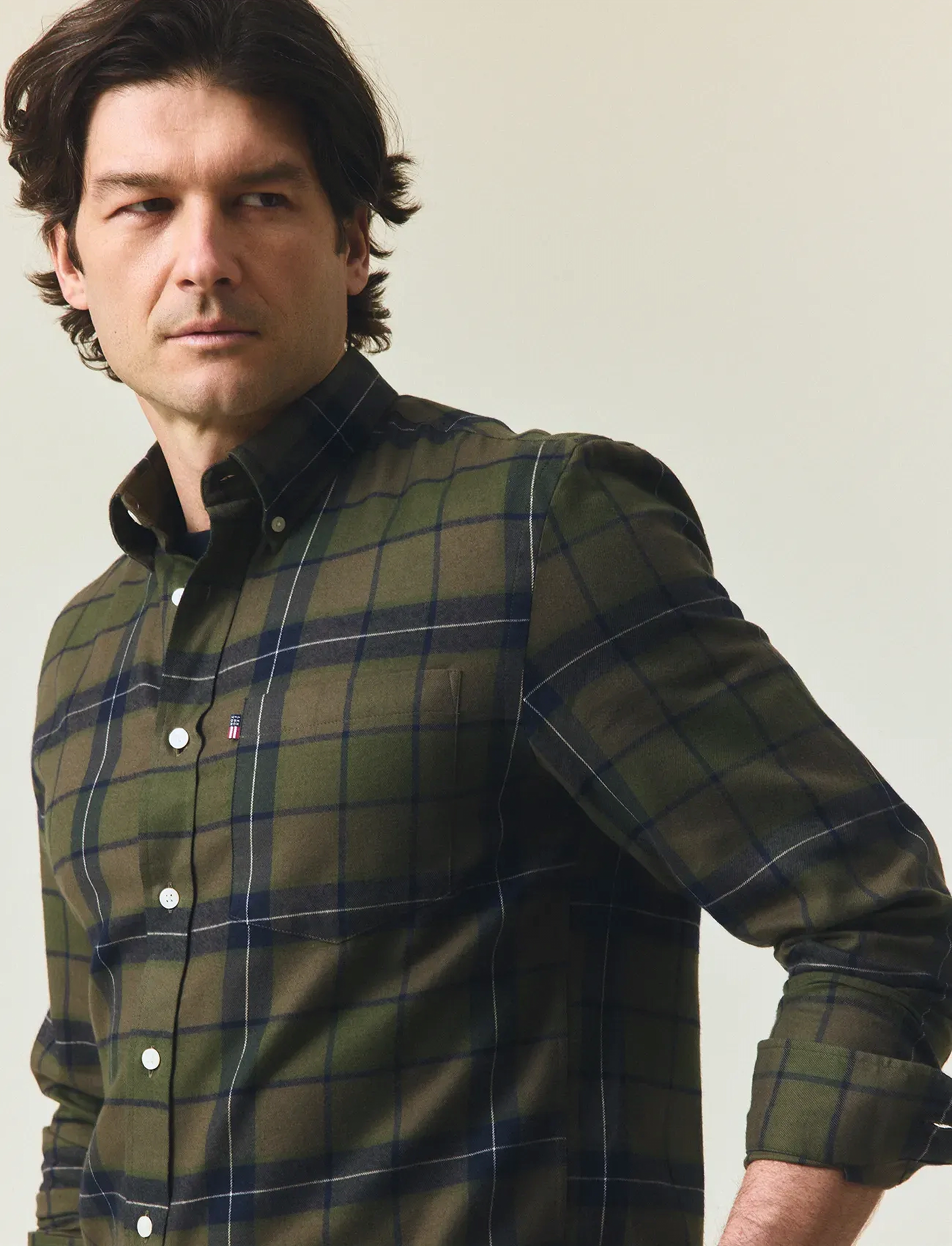 Lexington Clothing - Casual Checked Flannel B.D Shirt - flannel-skjorter - green multi check - 4