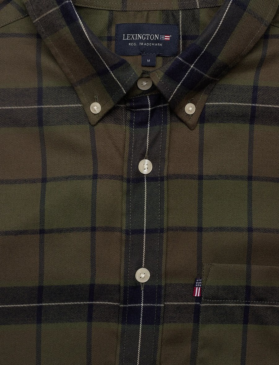 Lexington Clothing - Casual Checked Flannel B.D Shirt - flannel-skjorter - green multi check - 5