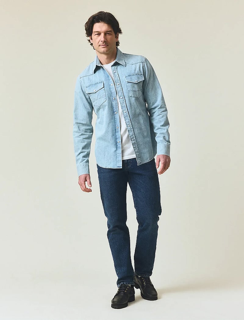 Lexington Clothing - Casual Chore Denim Shirt - basic skjortor - lt blue denim - 0