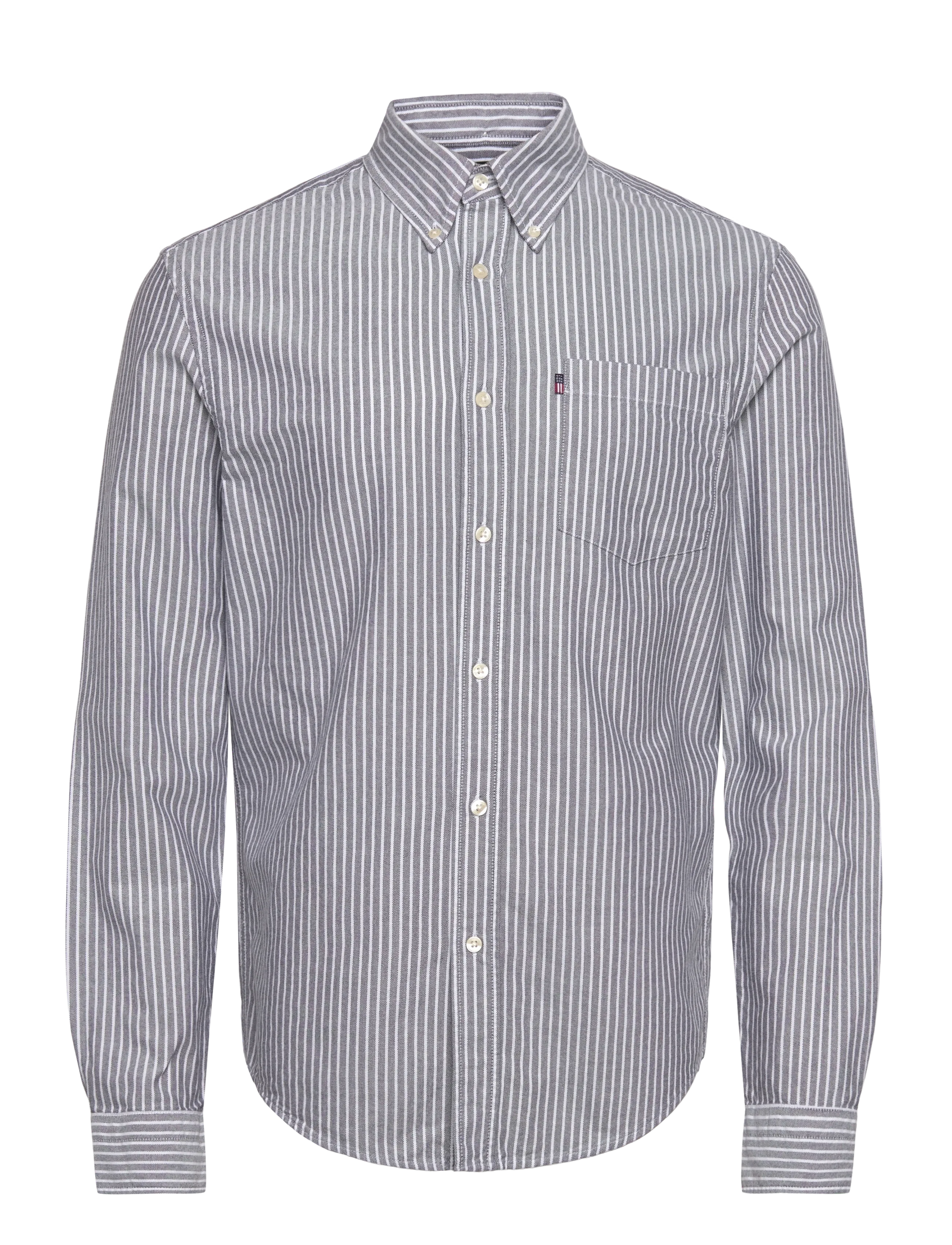 Lexington Clothing - Casual Striped Oxford B.D Shirt - dk blue/white stripe - 1