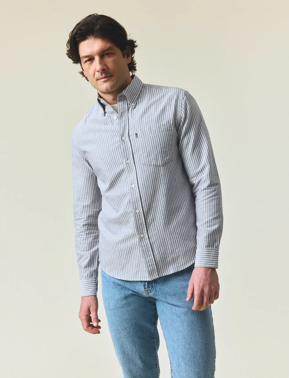 Lexington Clothing - Casual Striped Oxford B.D Shirt - chemises oxford - dk blue/white stripe - 0