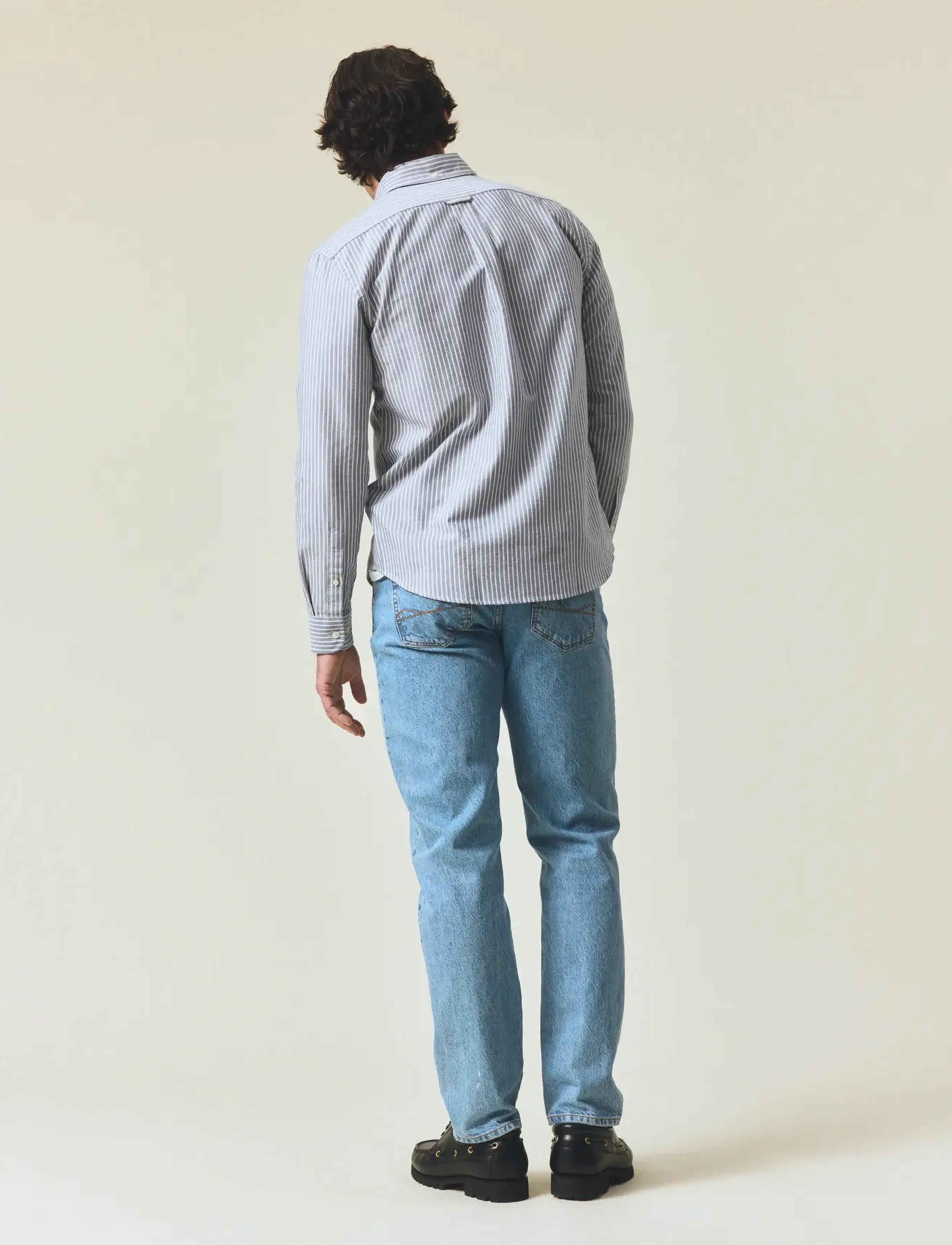 Lexington Clothing - Casual Striped Oxford B.D Shirt - dk blue/white stripe - 3