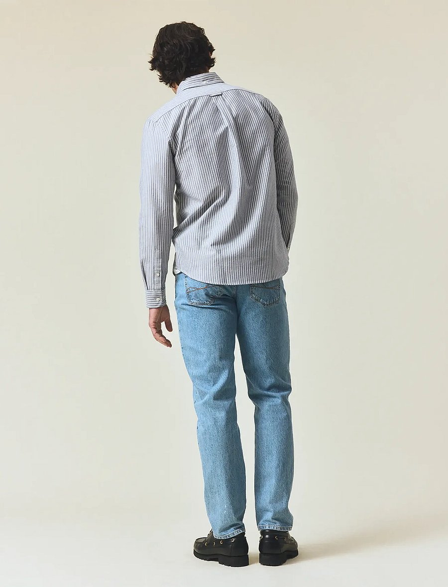 Lexington Clothing - Casual Striped Oxford B.D Shirt - dk blue/white stripe - 3