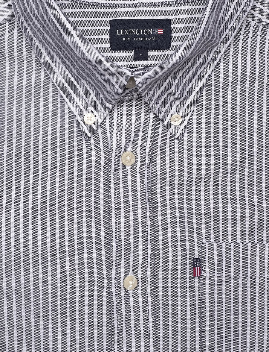 Lexington Clothing - Casual Striped Oxford B.D Shirt - dk blue/white stripe - 4