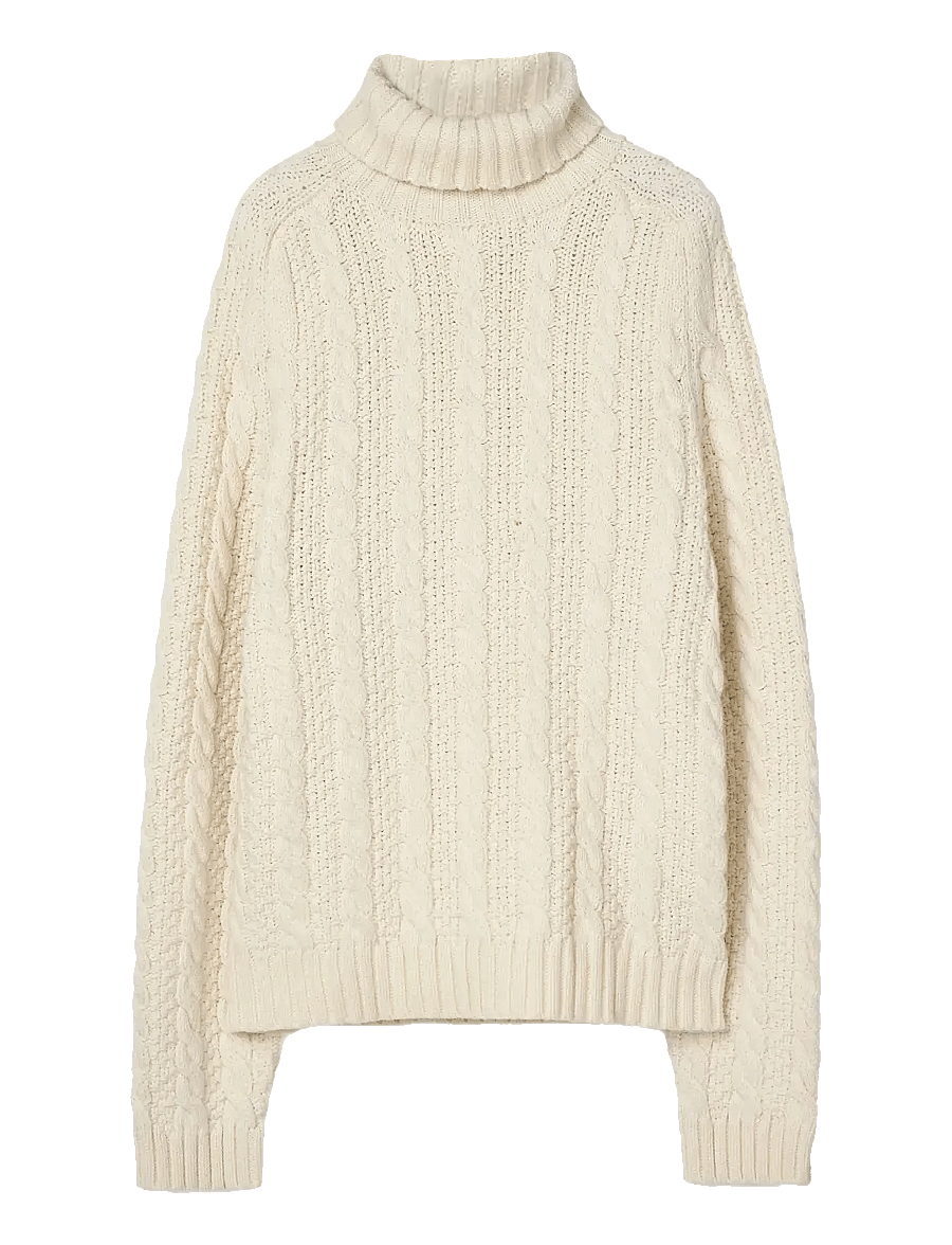 Lexington Clothing - Fisherman Cable Sweater - kõrge kaelusega džemprid - offwhite - 0