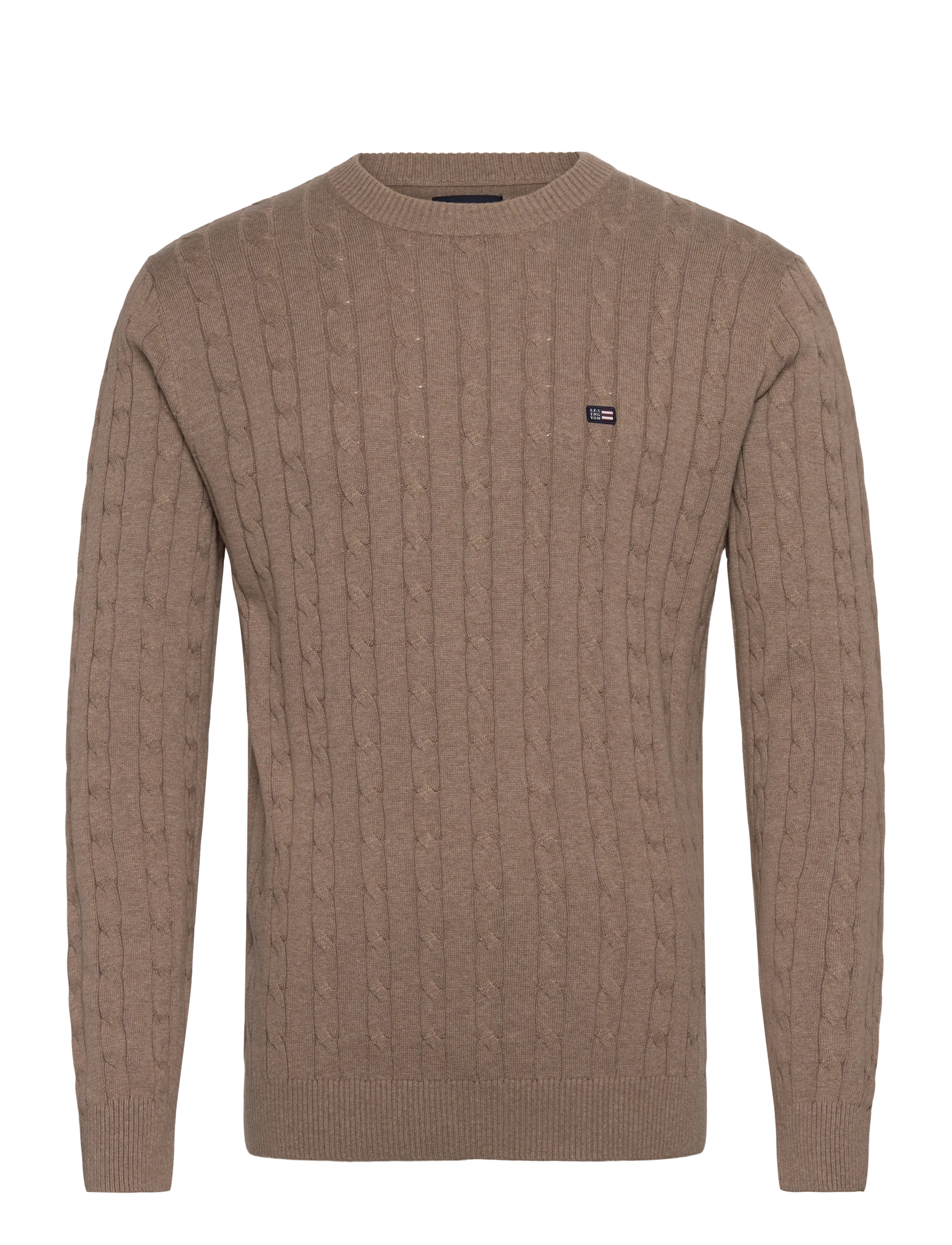 Lexington Clothing Cotton Cable Knitted Sweater - Lexington Clothing - BEIGE MELANGE / beige