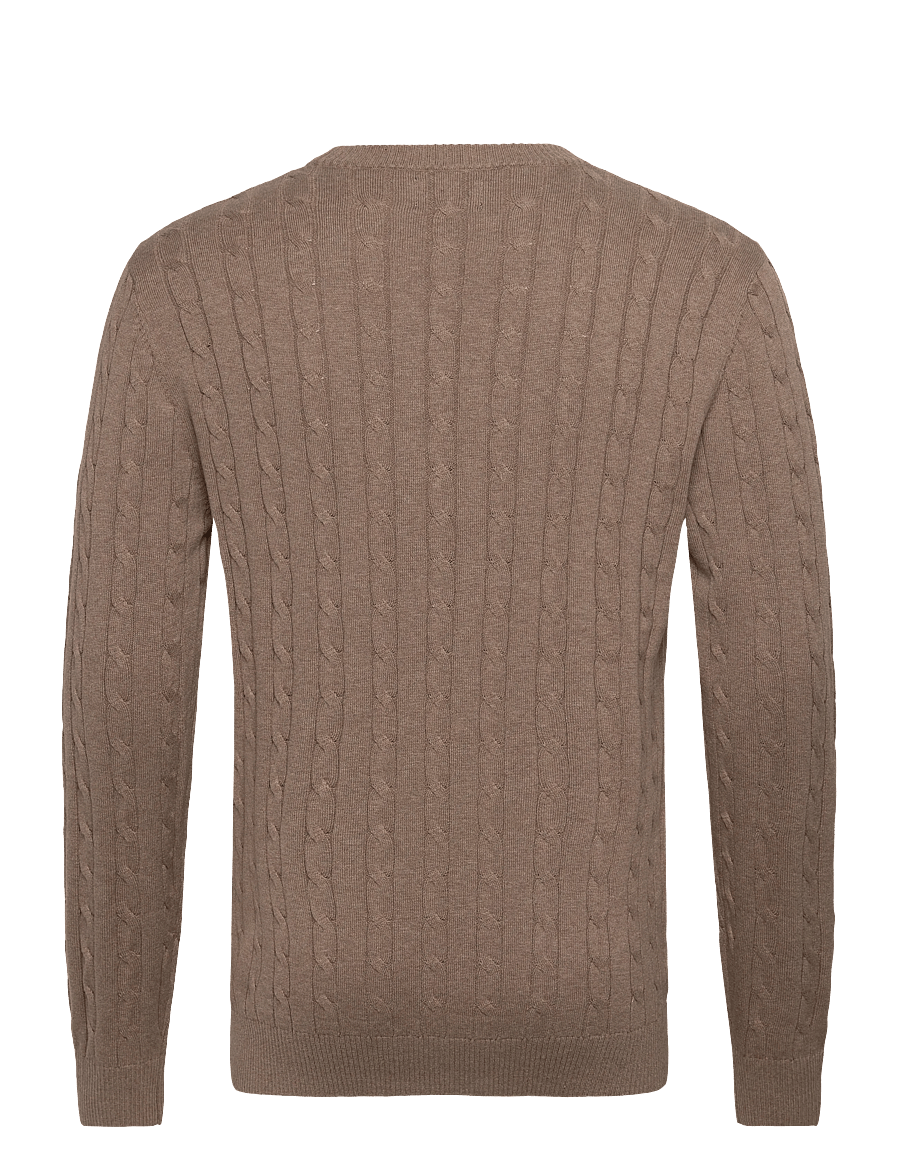 Lexington Clothing - Cotton Cable Knitted Sweater - pulls col rond - beige melange - 1